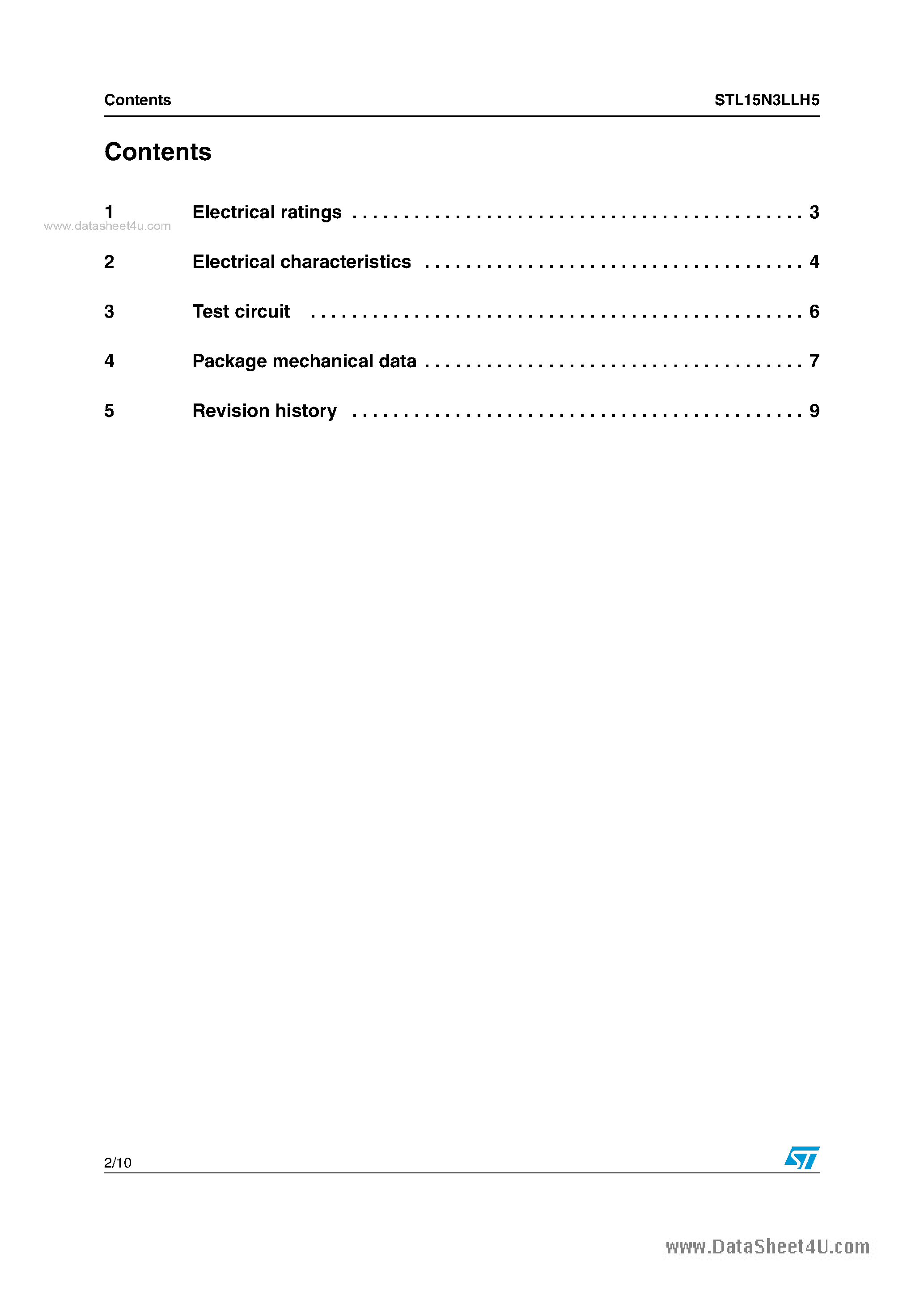 Datasheet STL15N3LLH5 - N-channel Power MOSFET page 2