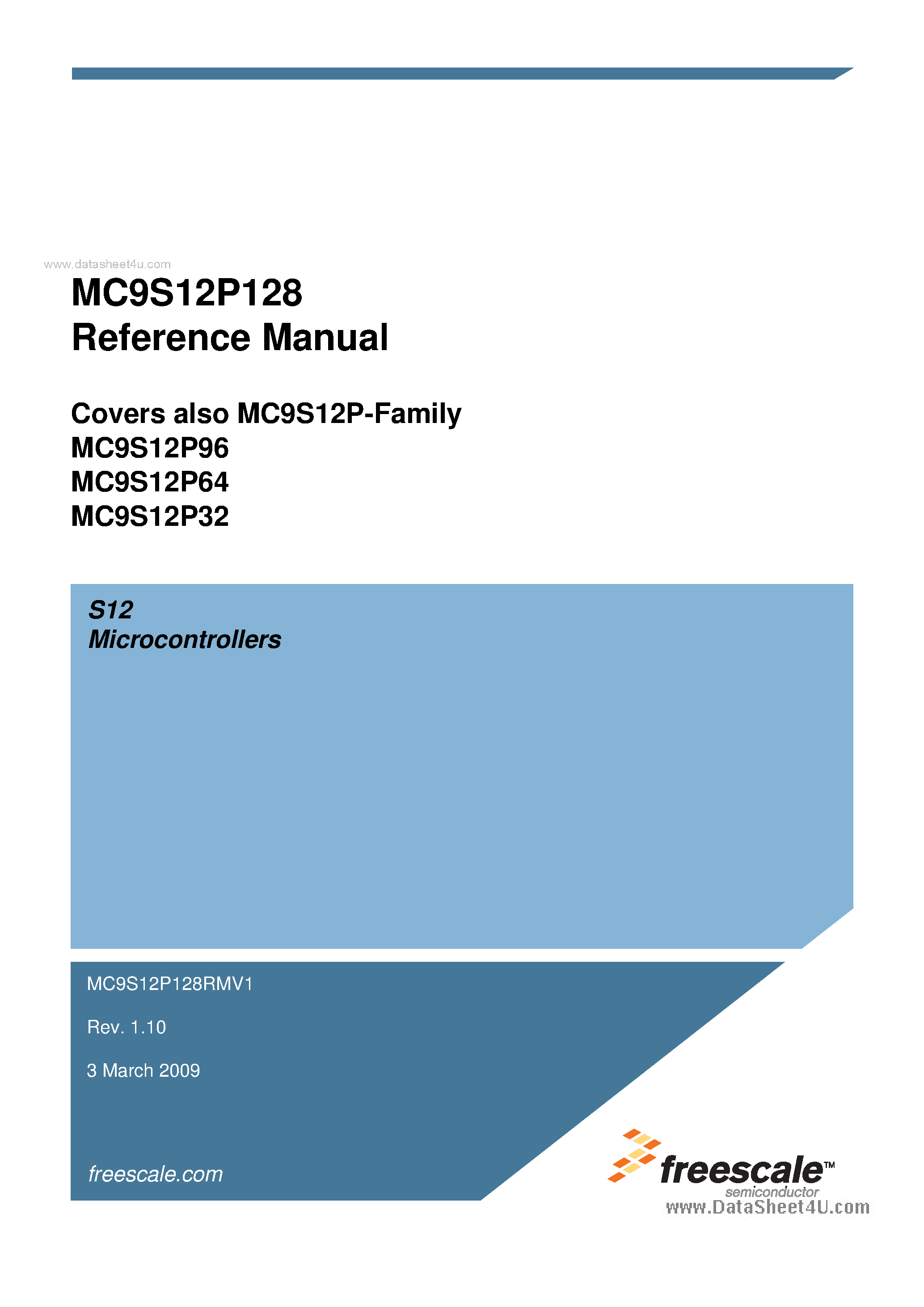 Даташит на микросхему MC9S12P32 страница 1 Даташит MC9S12P32 - (MC9S12Pxxx) Microcontrollers страница 1