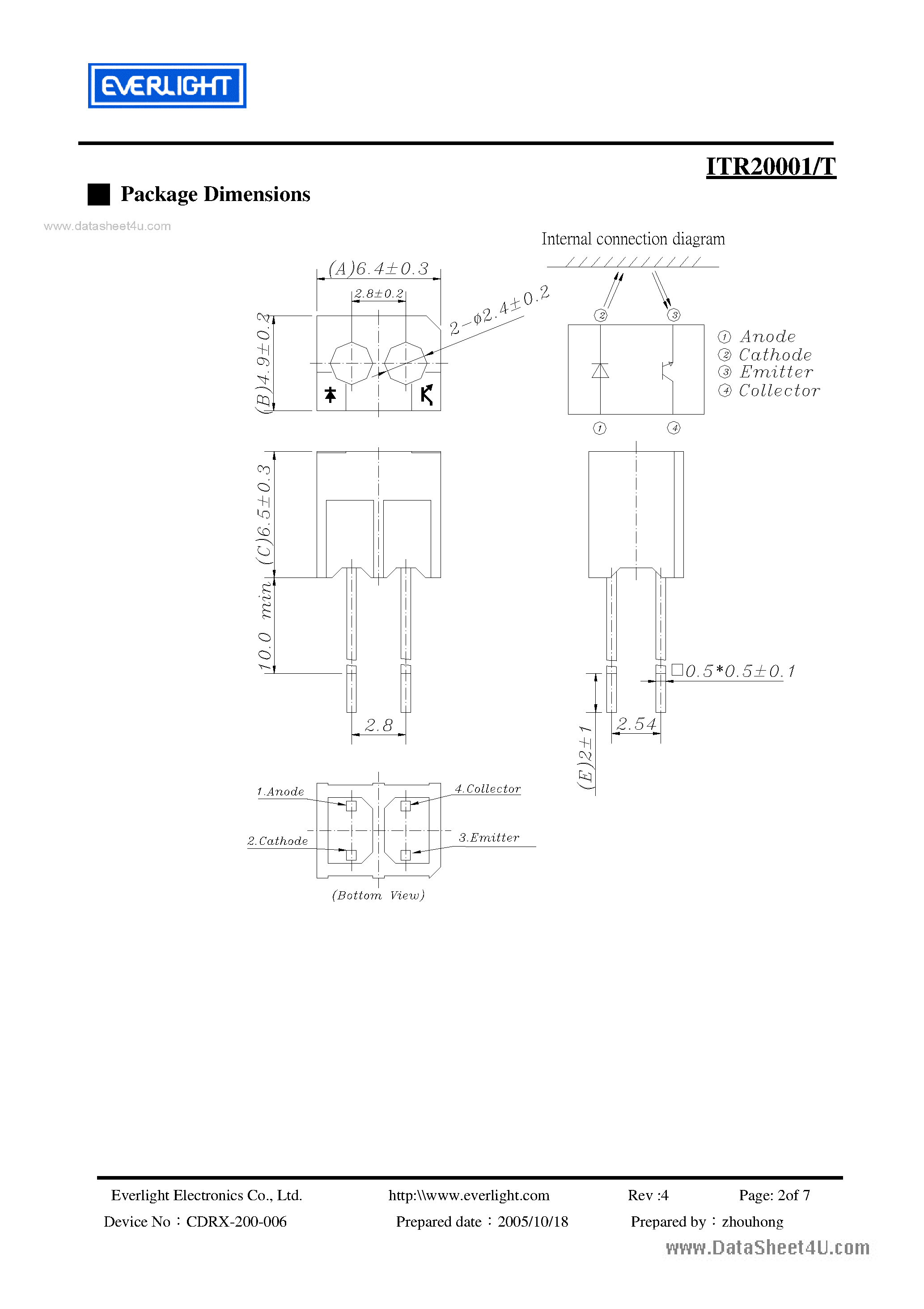 Datasheet ITR20001/T - Opto Interrupter page 2