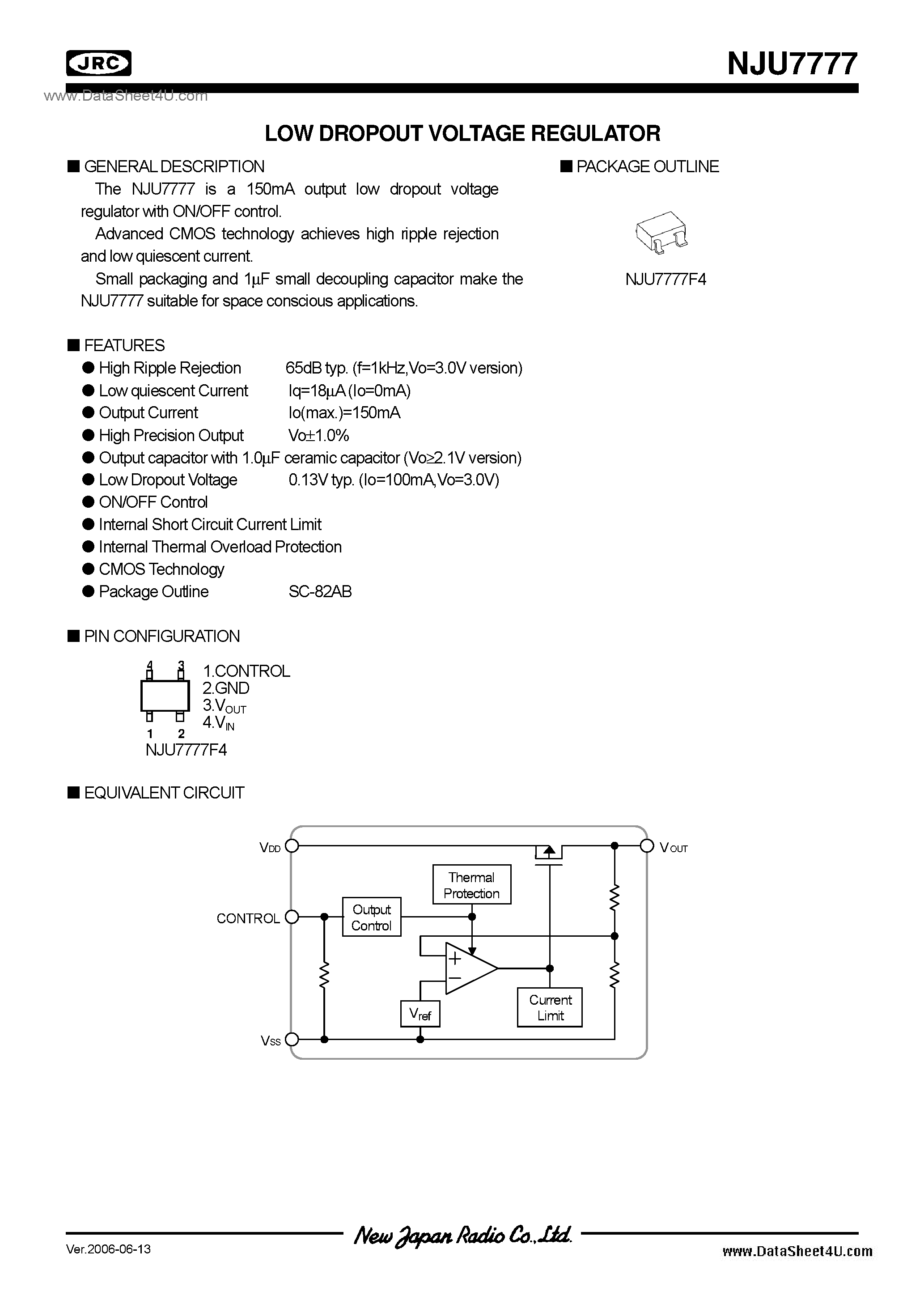 Datasheet NJU7777 - 1.5 page 1