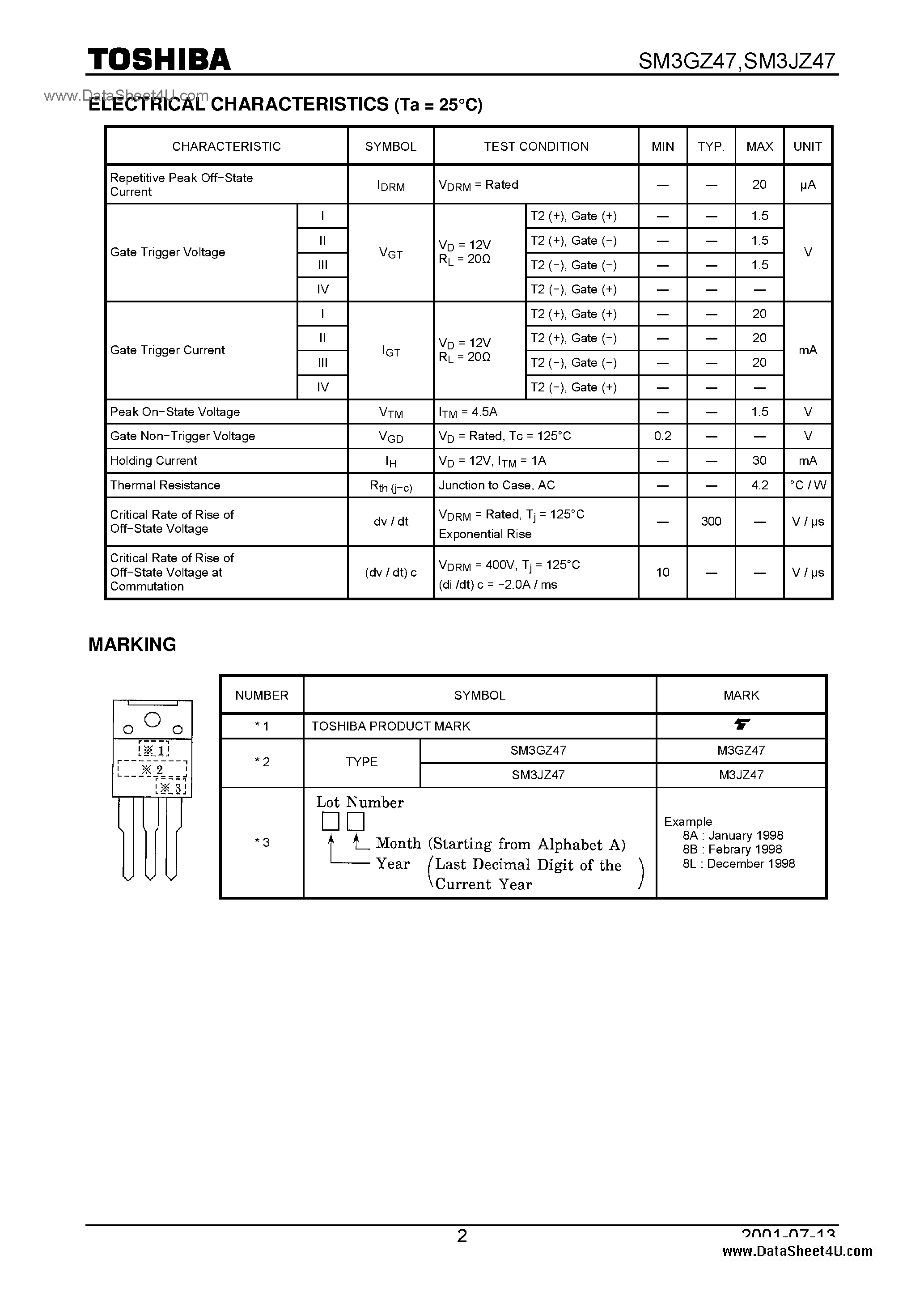Datasheet M3JZ47 page 2 Datasheet M3JZ47 - Search -----> SM3JZ47 page 2