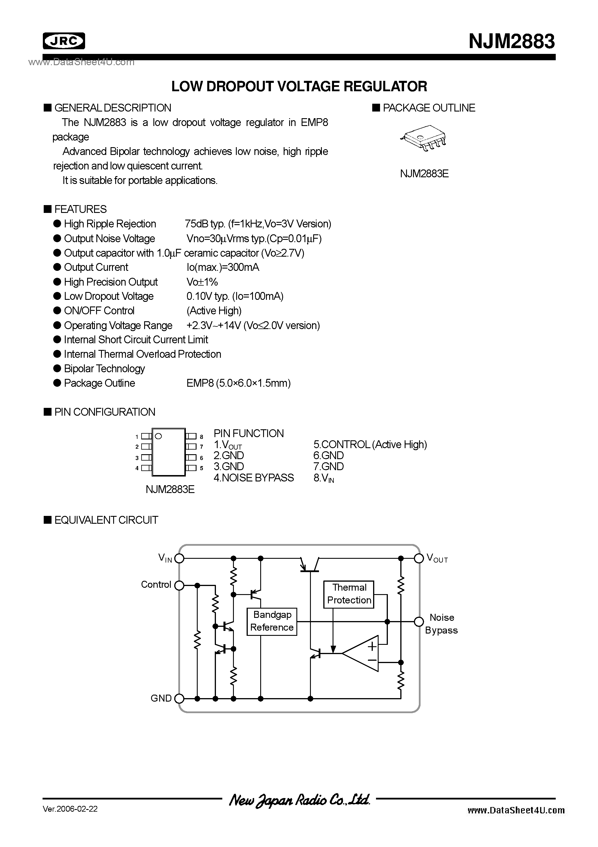 Datasheet NJM2883 - 1.5 page 1