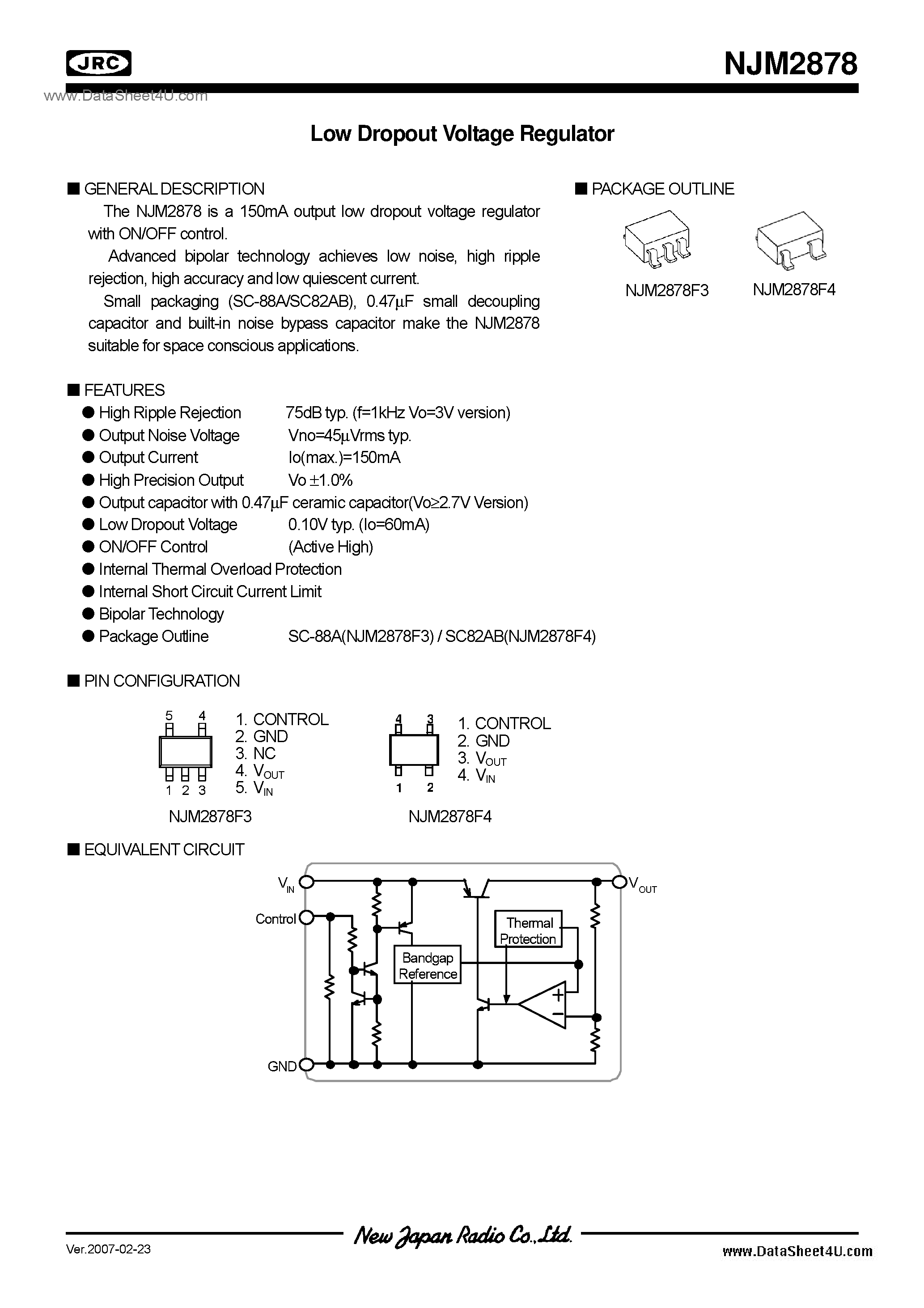 Datasheet NJM2878 - 1.5 page 1