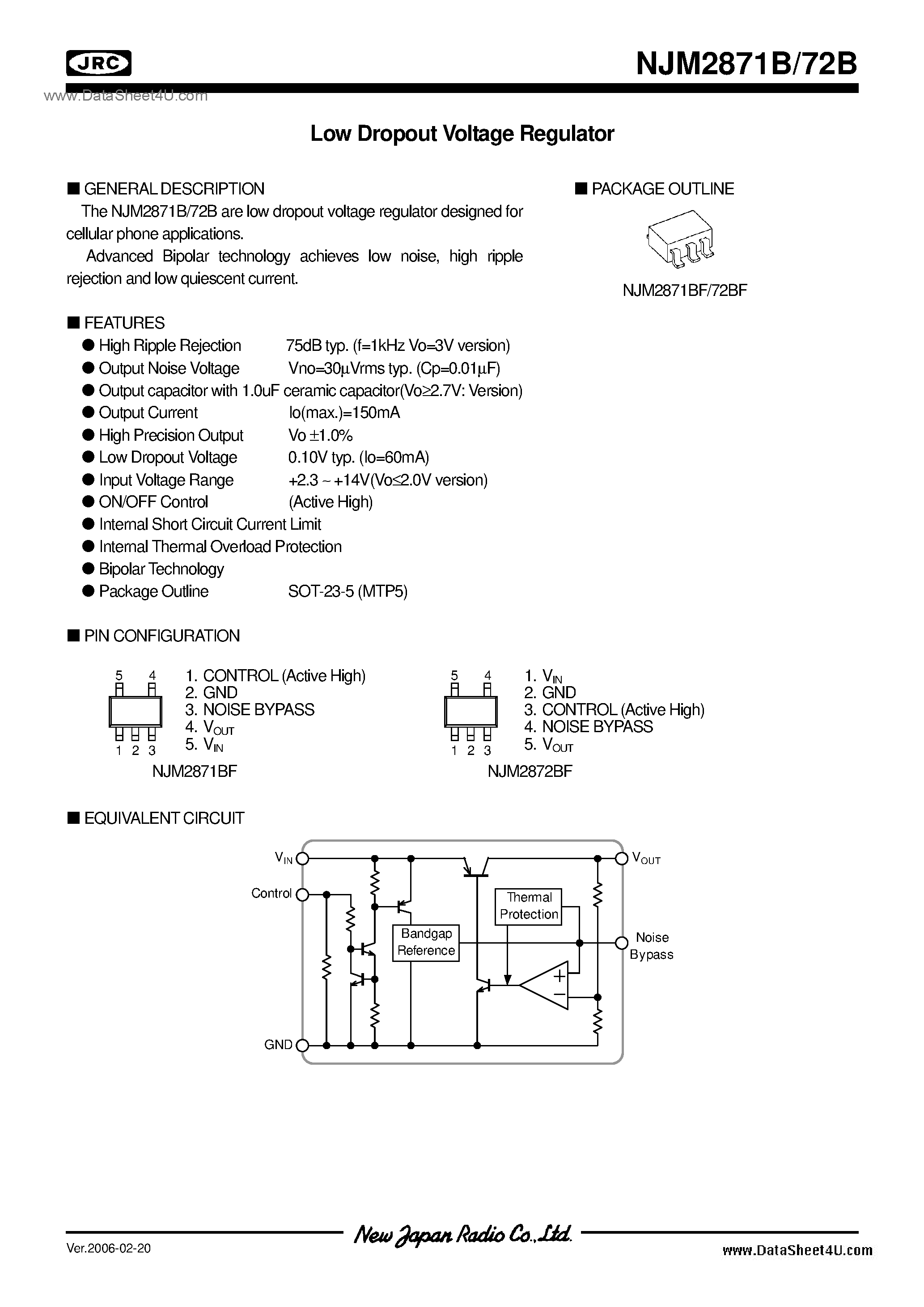 Datasheet NJM2871B - (NJM2871B / NJM2872B) 1.5 page 1