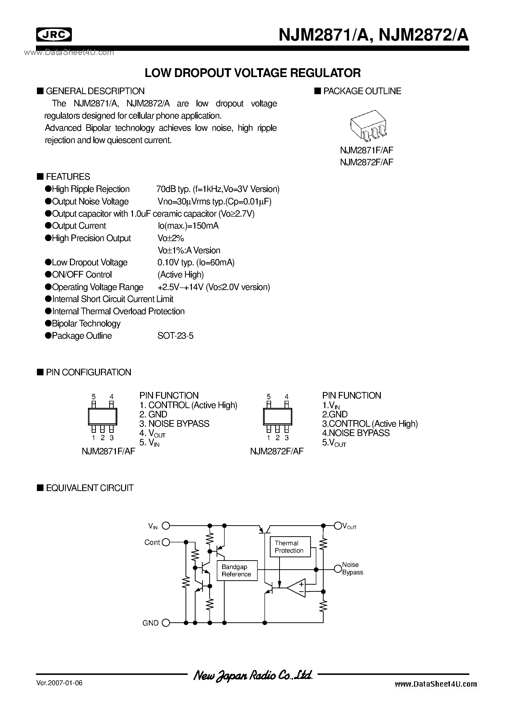 Datasheet NJM2871 - (NJM2871x / NJM2872x) 1.5 page 1