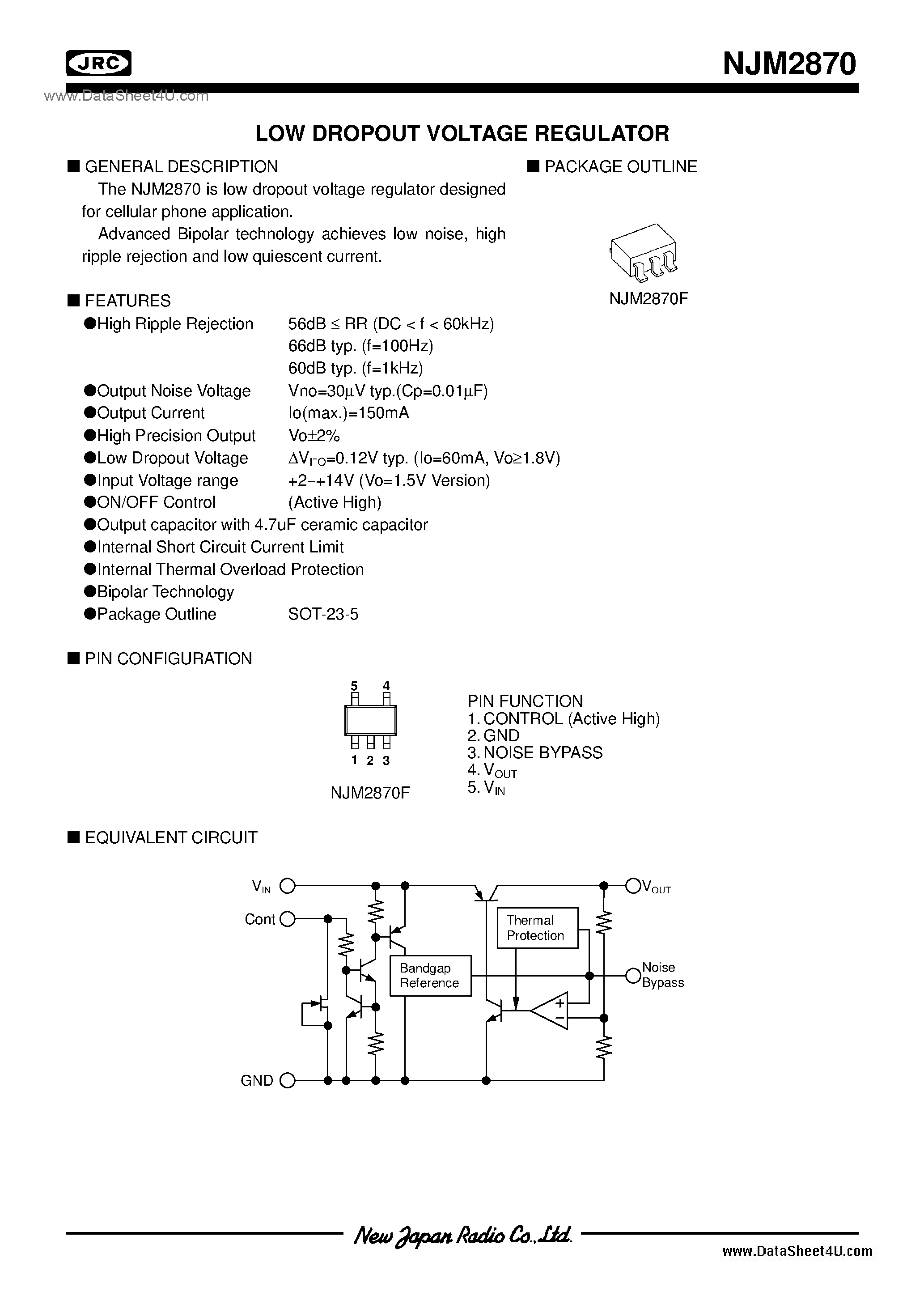 Datasheet NJM2870 - 1.5 page 1
