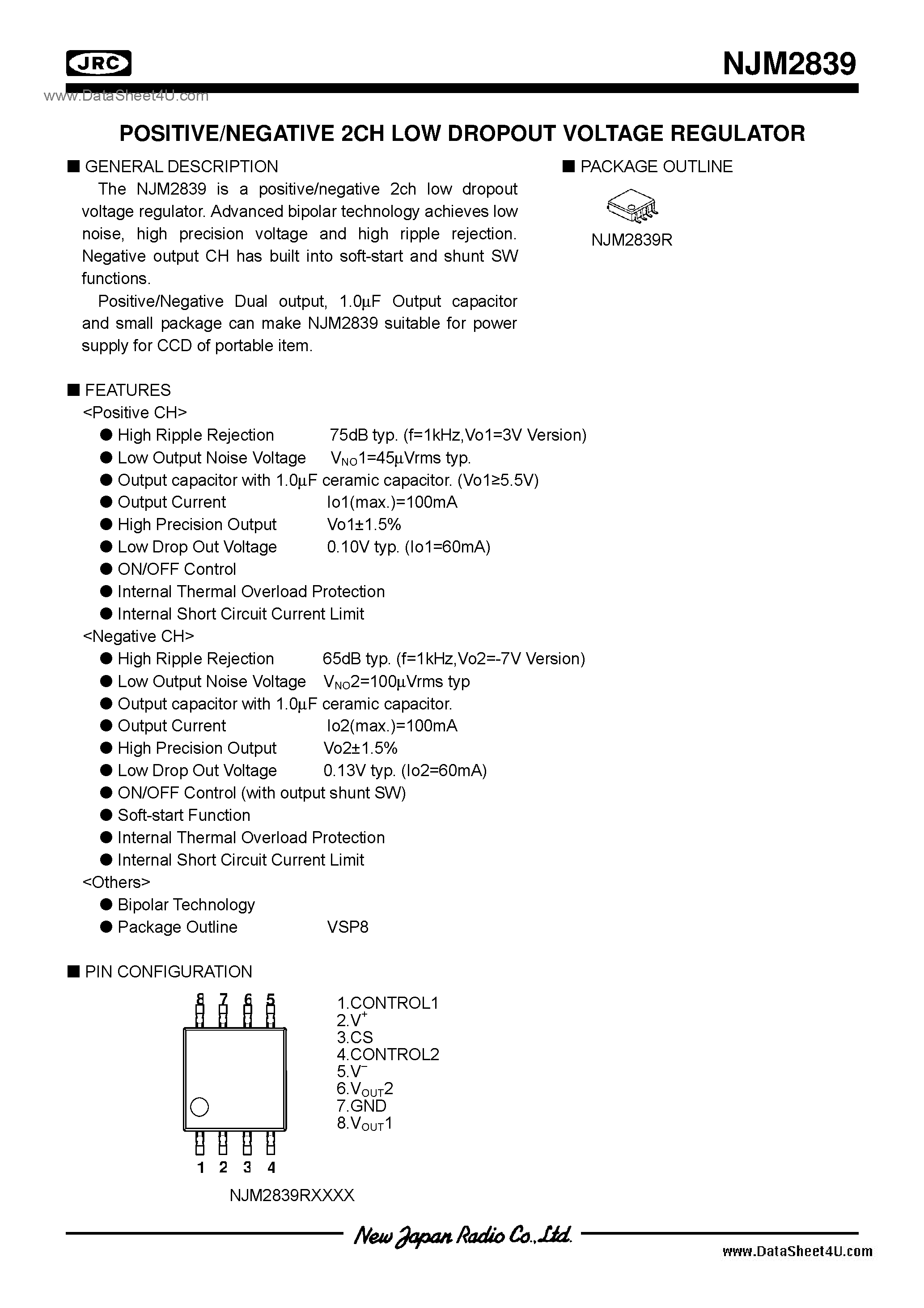 Datasheet NJM2839 - -6 page 1