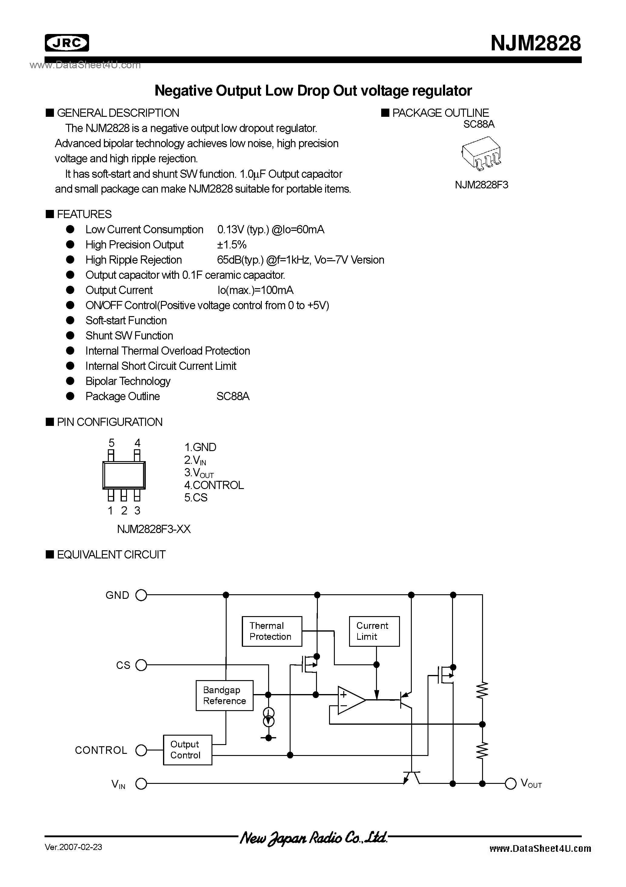 Datasheet NJM2828 - -1.5 page 1