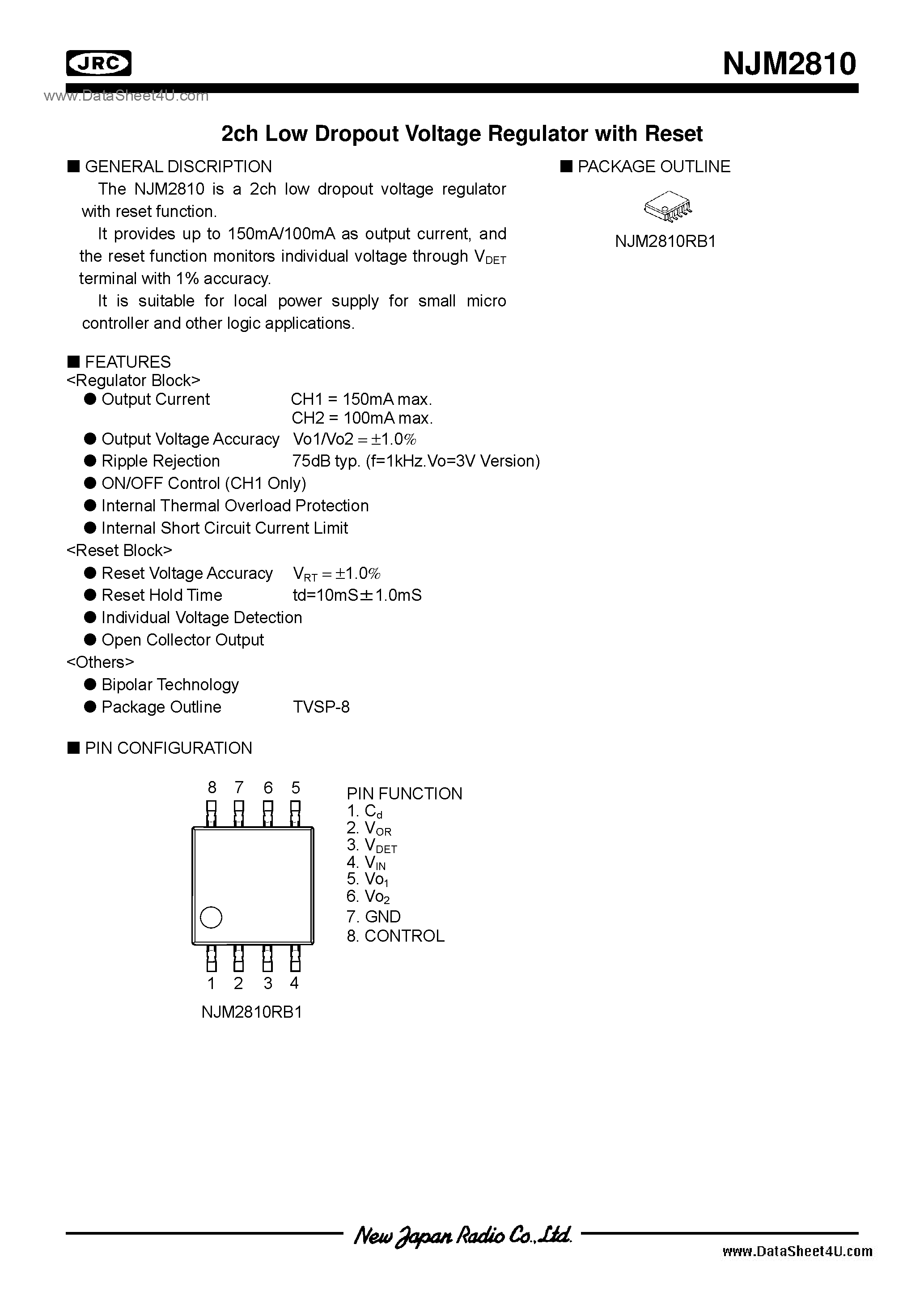 Datasheet NJM2810 - 2.1 page 1