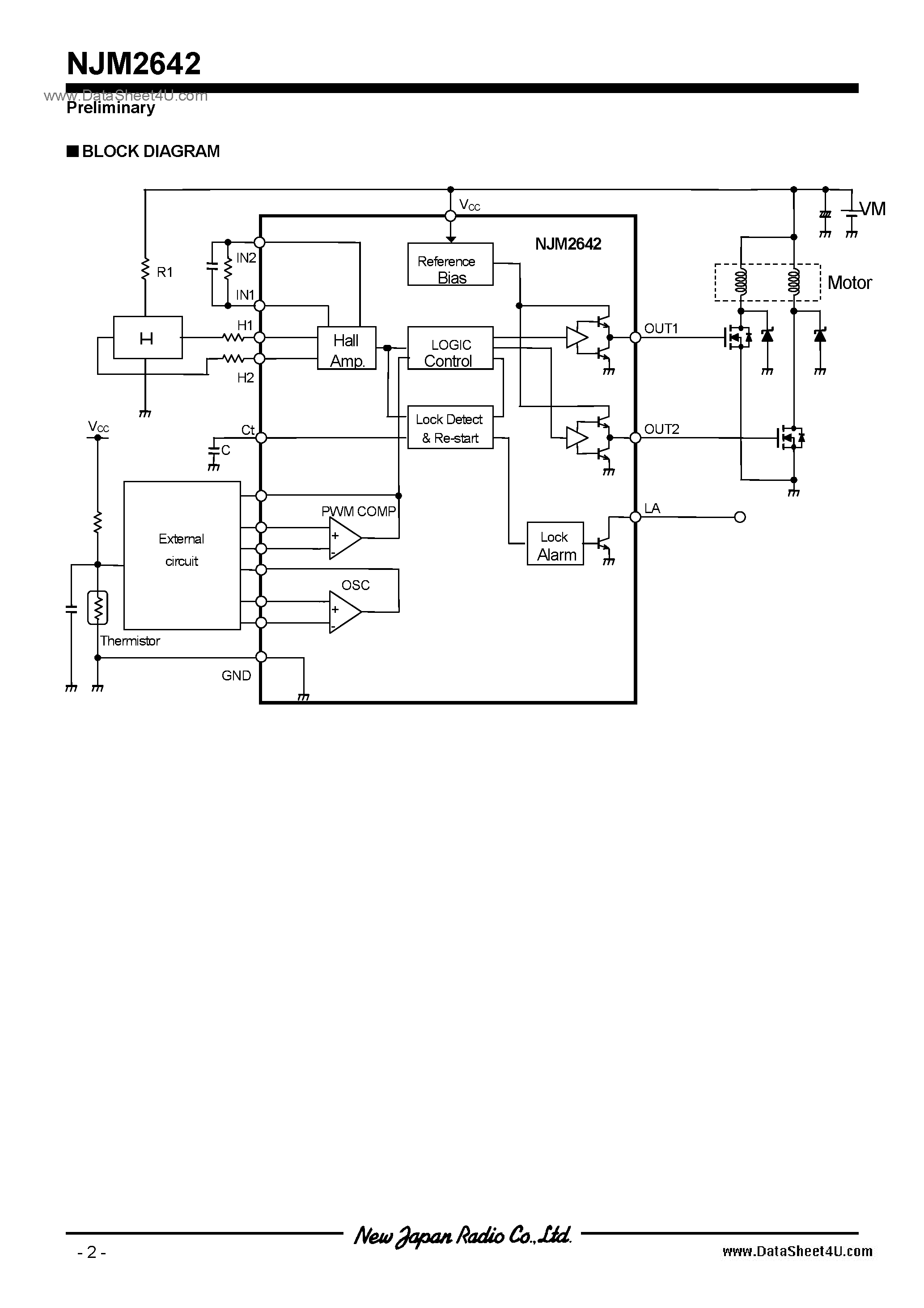 Datasheet NJM2642 page 2 Datasheet NJM2642 - FAN Motor / SSOP16 page 2