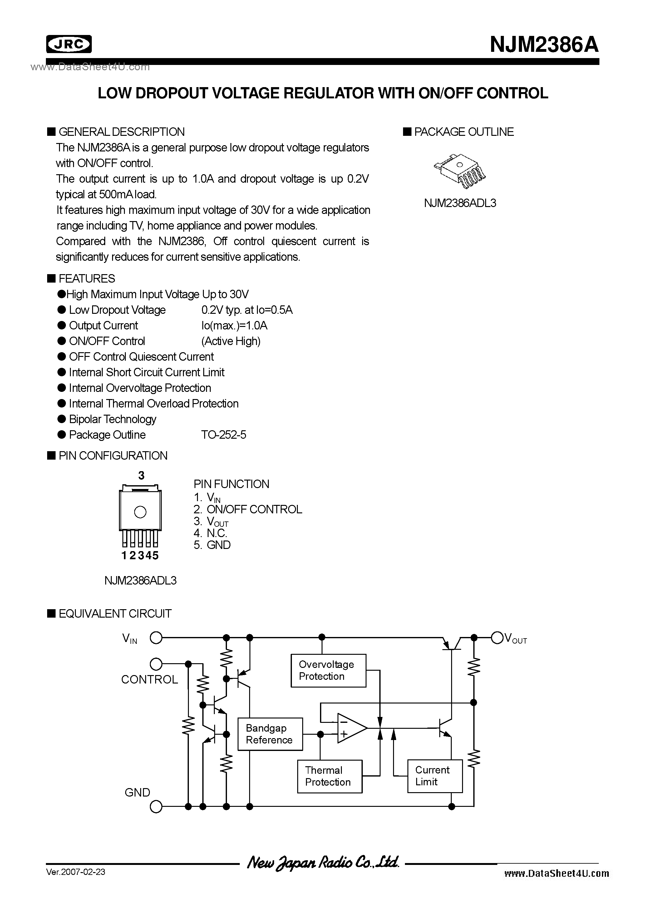 Datasheet NJM2386A - 3.3 page 1
