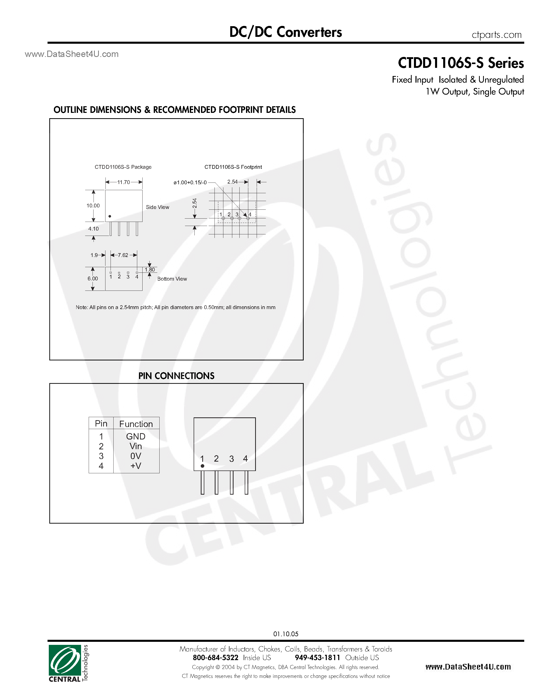 Datasheet CTDD1106S-S - DC/DC Converters page 2