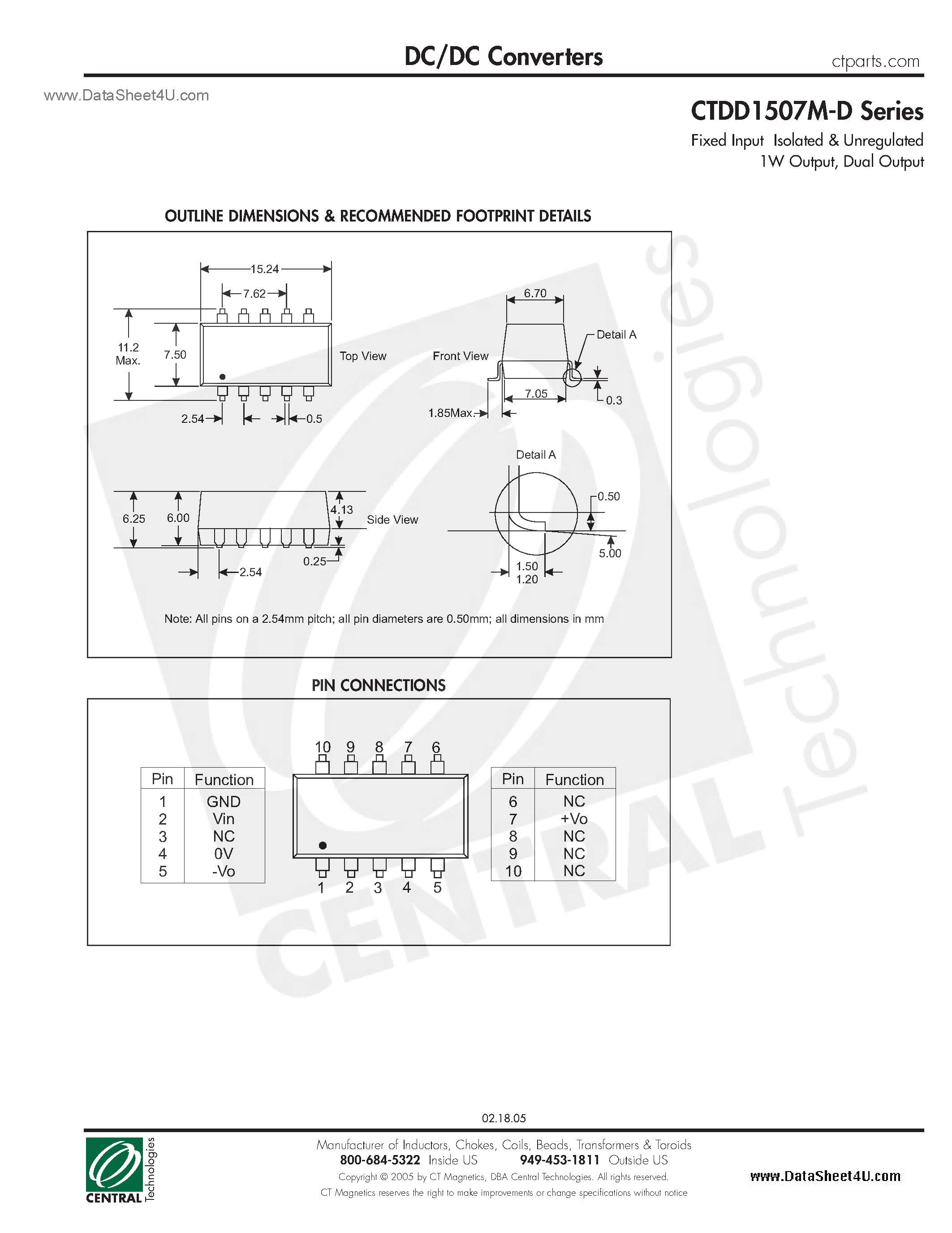 Даташит CTDD1507M-D - DC/DC Converters страница 2
