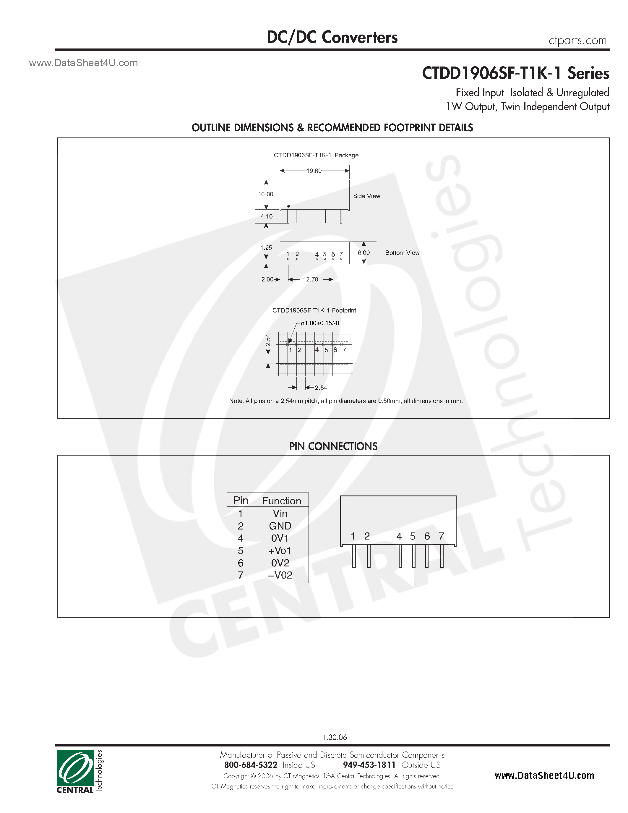 Даташит CTDD1906SF-T1K-1 - DC/DC Converters страница 2