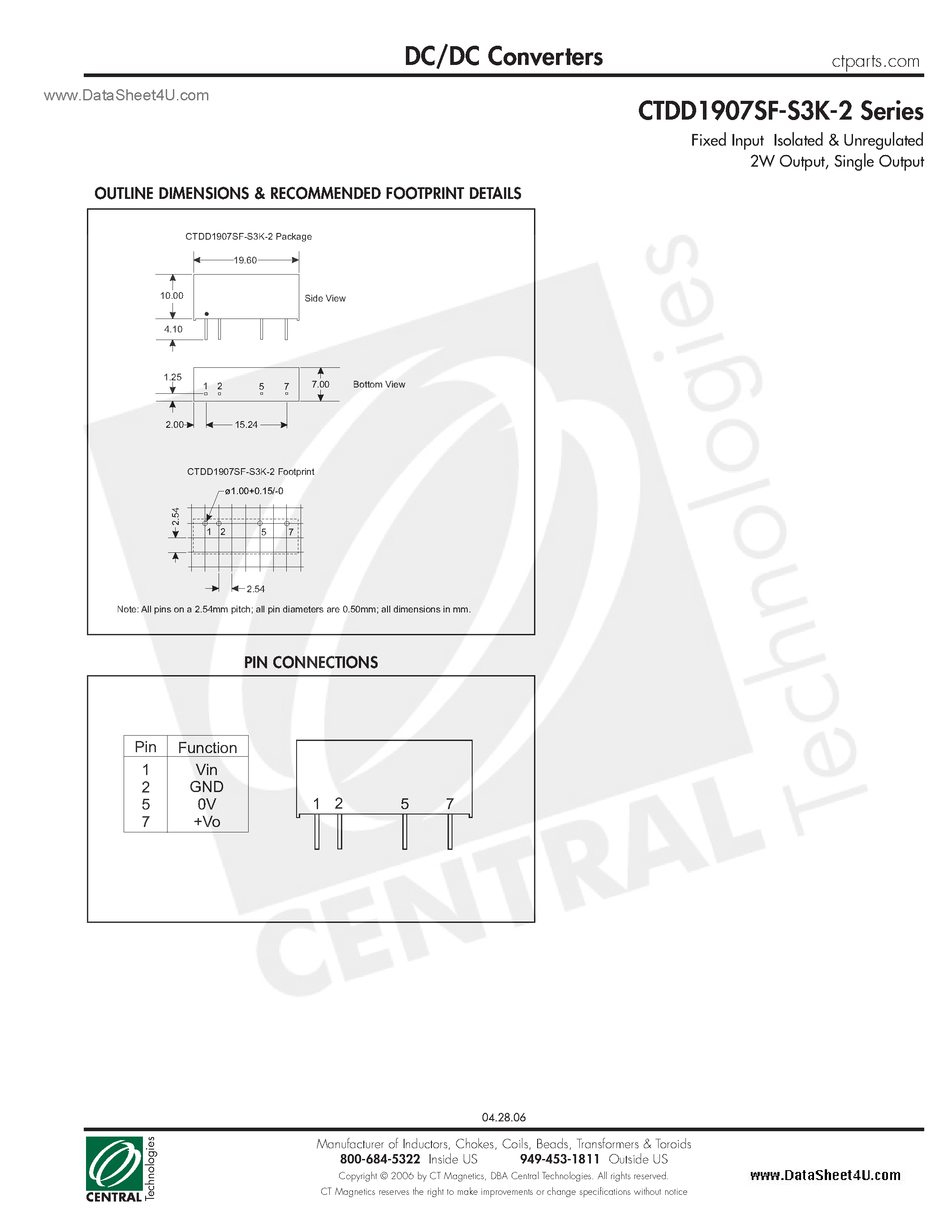 Datasheet CTDD1907SF-S3K-2 - DC/DC Converters page 2