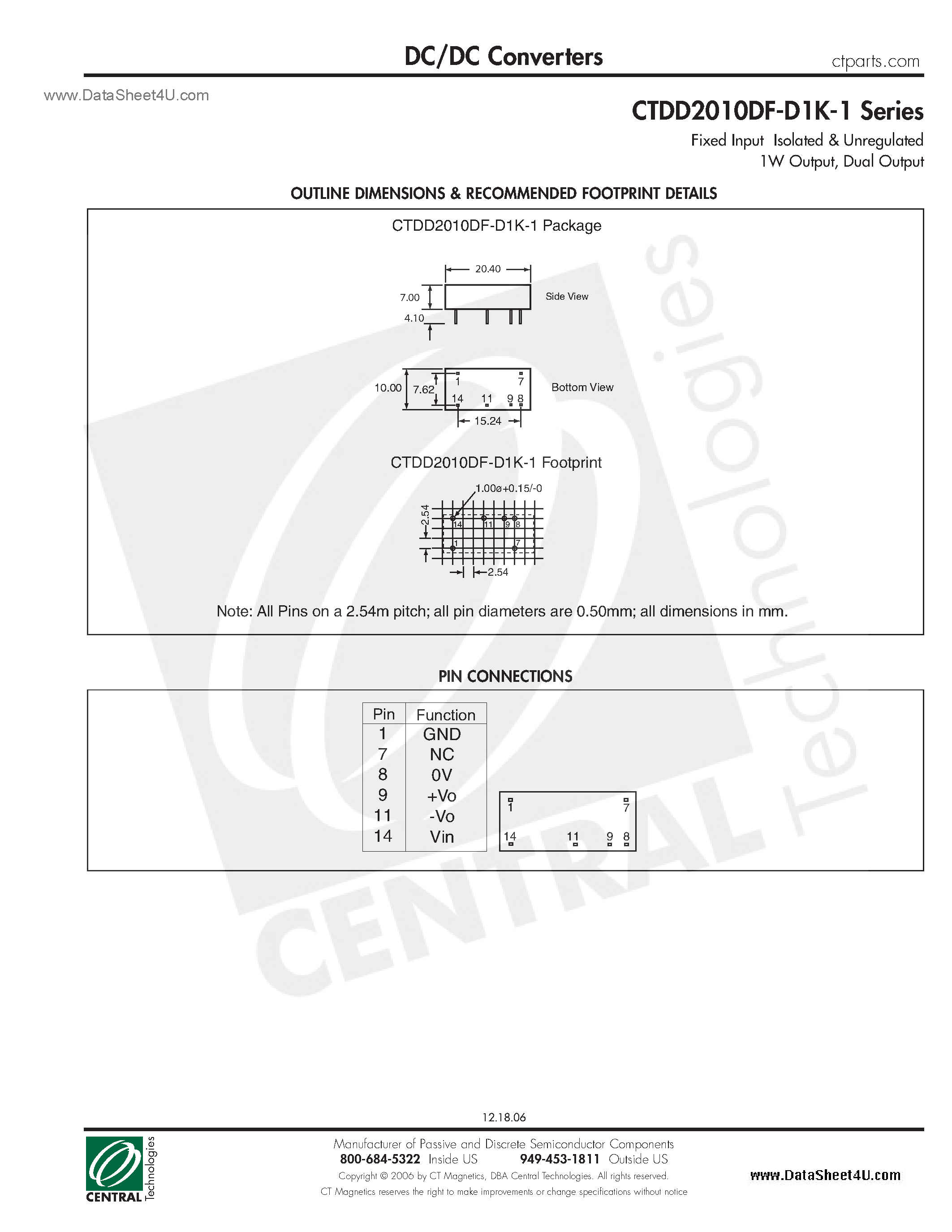 Даташит CTDD2010DF-D1K-1 - DC/DC Converters страница 2