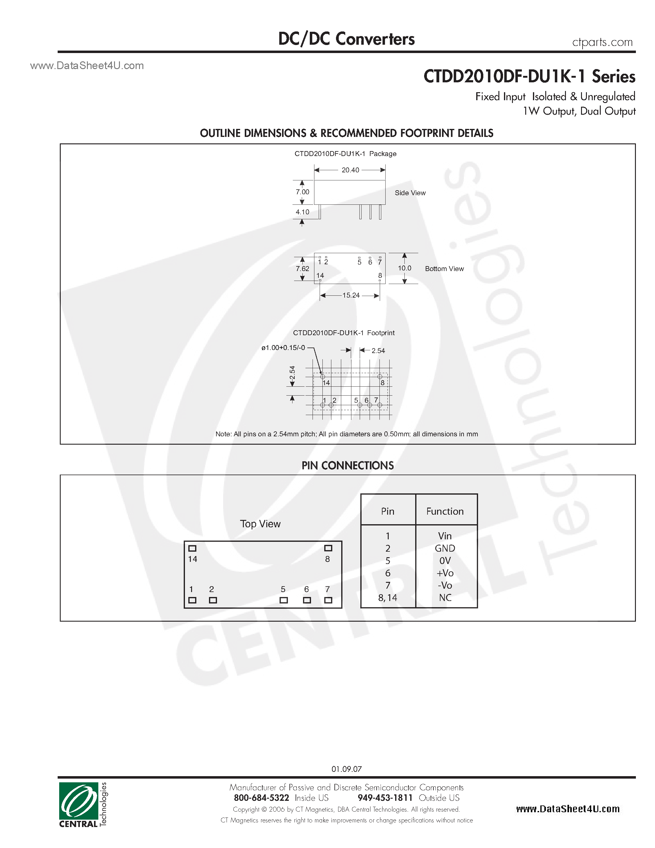 Даташит CTDD2010DF-DU1K-1 - DC/DC Converters страница 2