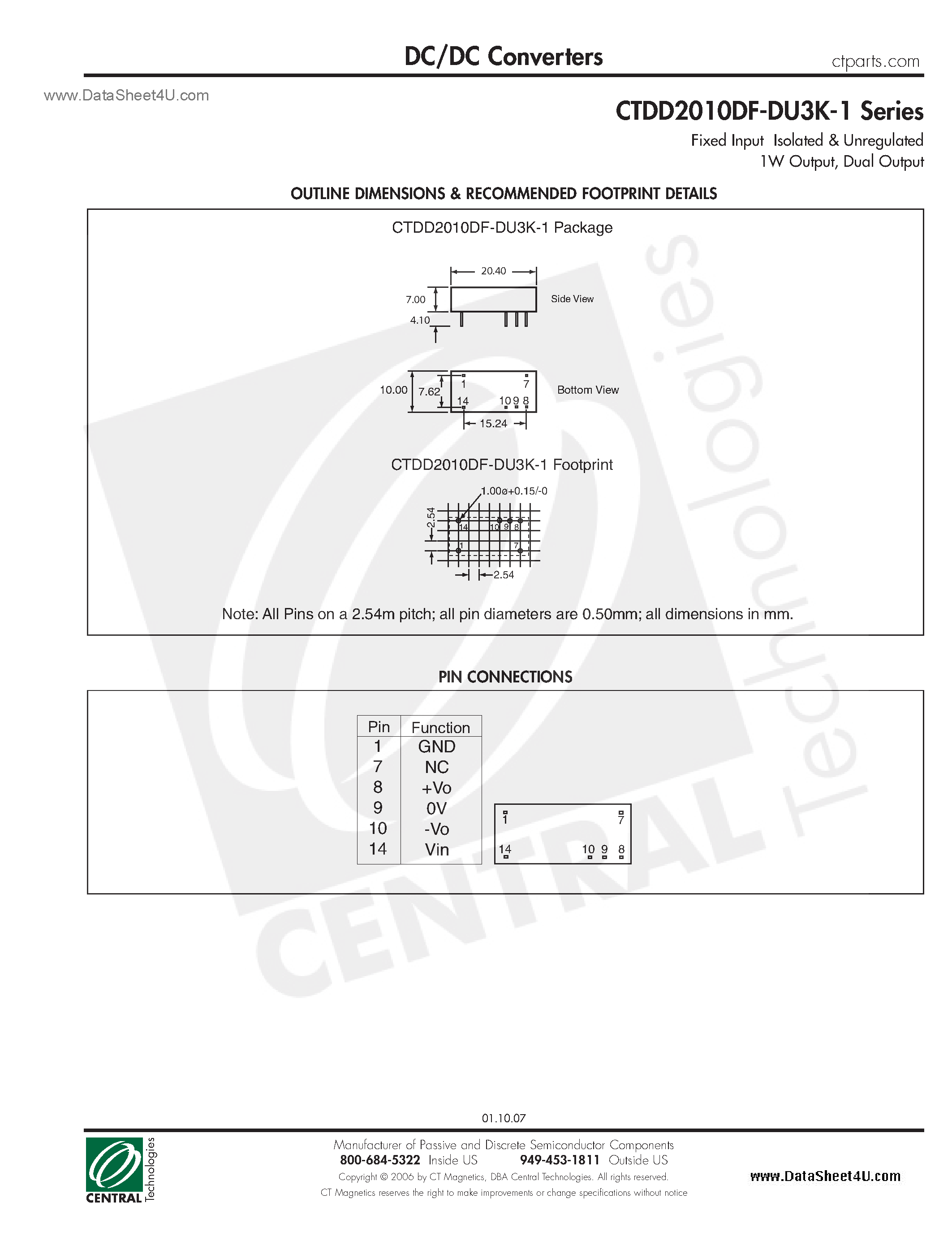 Даташит CTDD2010DF-DU3K-1 - DC/DC Converters страница 2