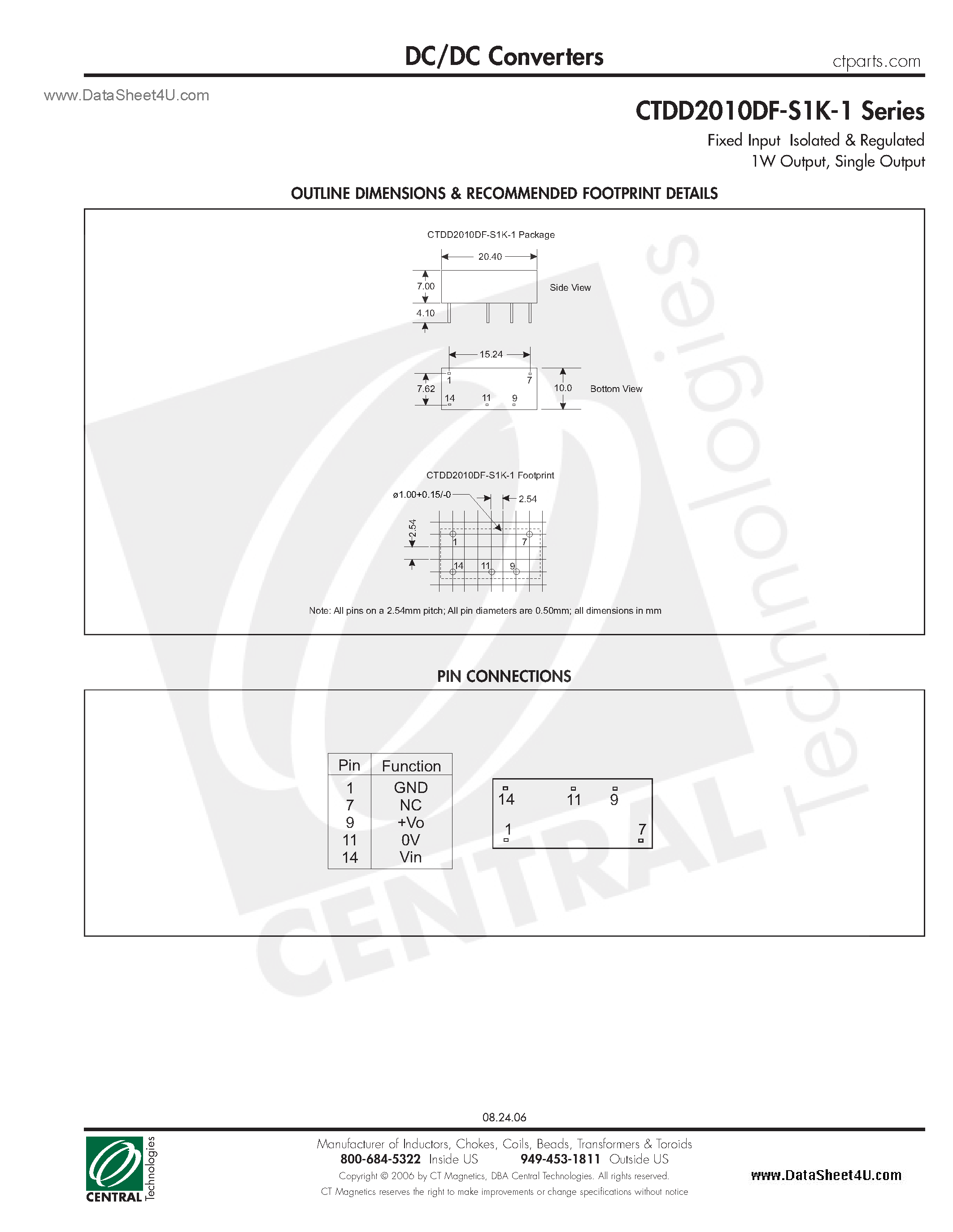 Даташит CTDD2010DF-S1K-1 - DC/DC Converters страница 2