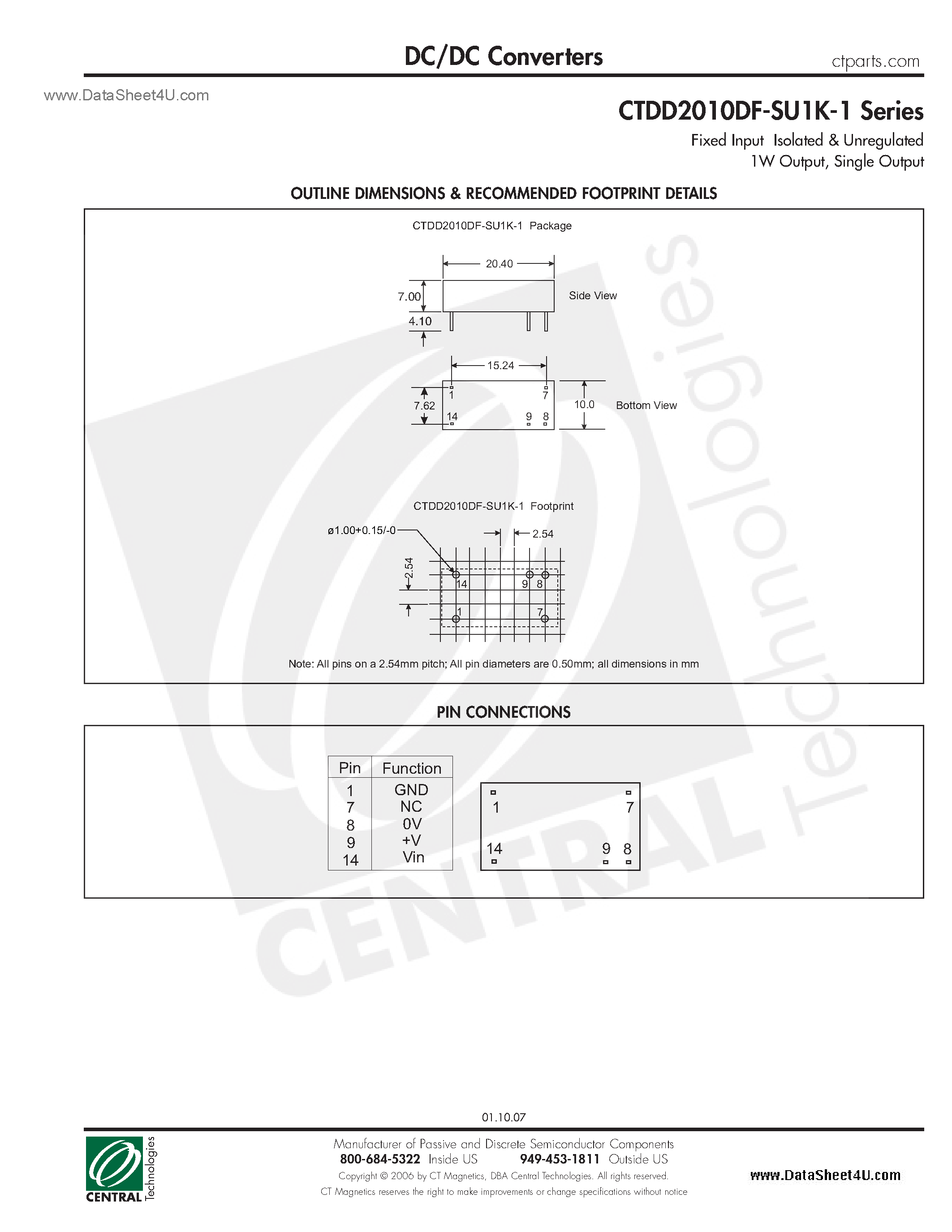 Даташит CTDD2010DF-SU1K-1 - DC/DC Converters страница 2