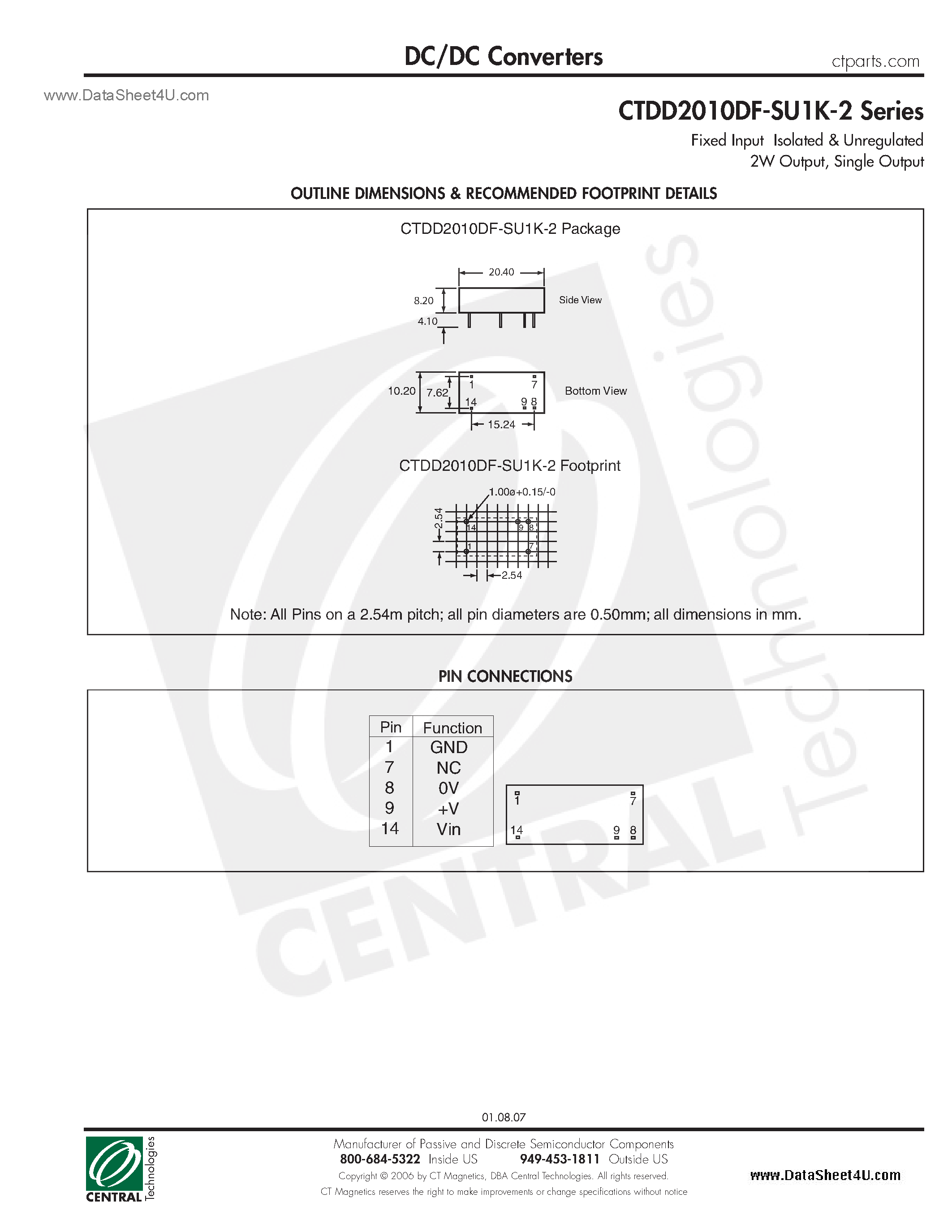 Datasheet CTDD2010DF-SU1K-2 - DC/DC Converters page 2