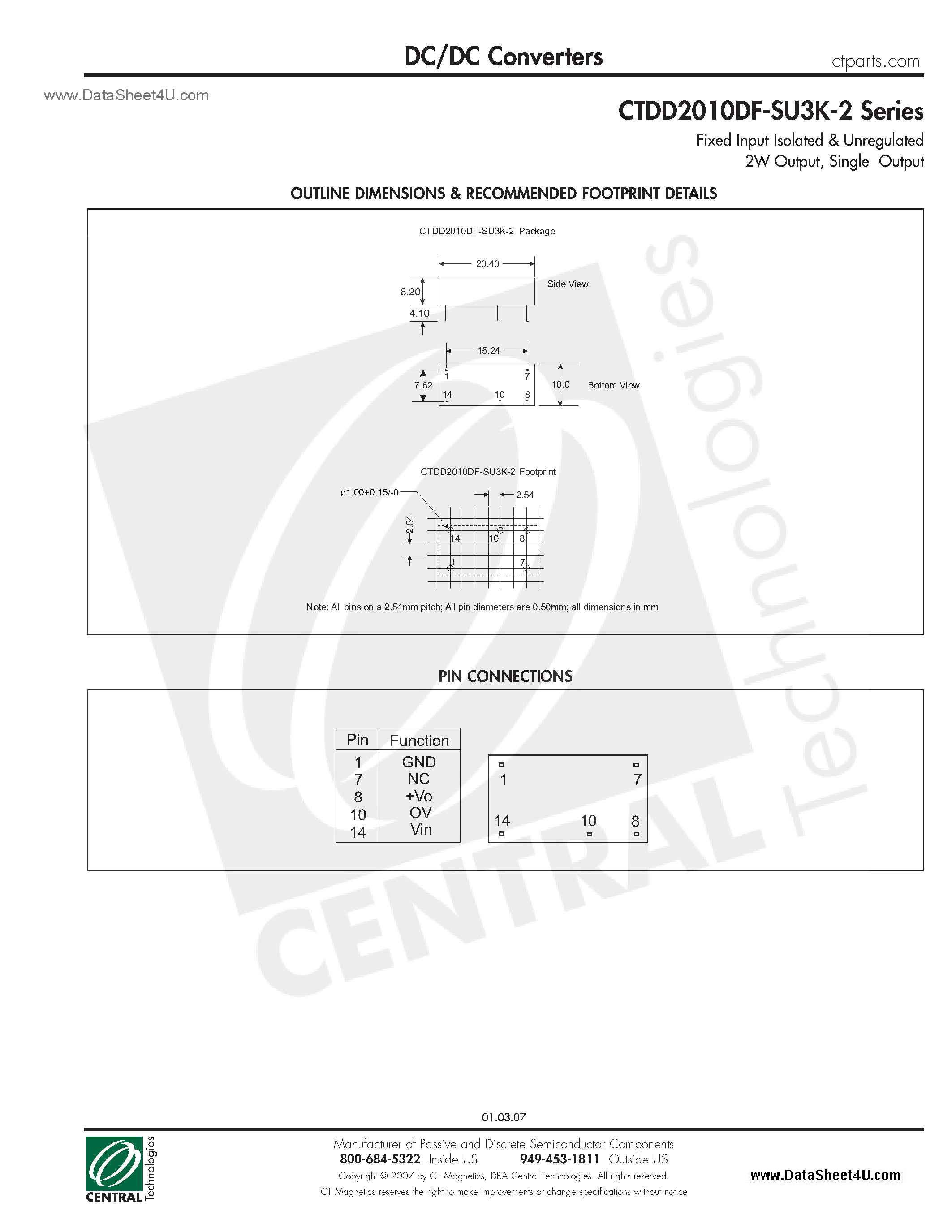 Datasheet CTDD2010DF-SU3K-2 - DC/DC Converters page 2