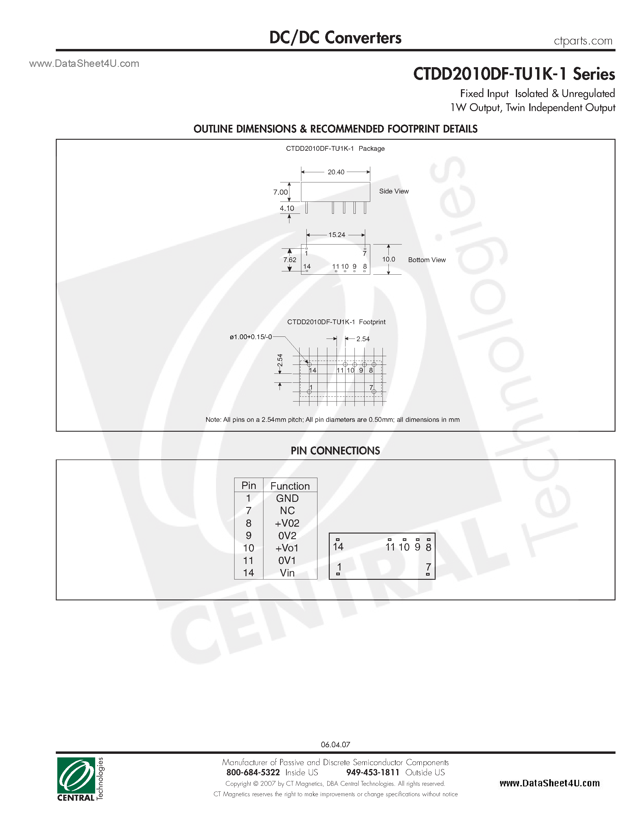 Даташит CTDD2010DF-TU1K-1 - DC/DC Converters страница 2