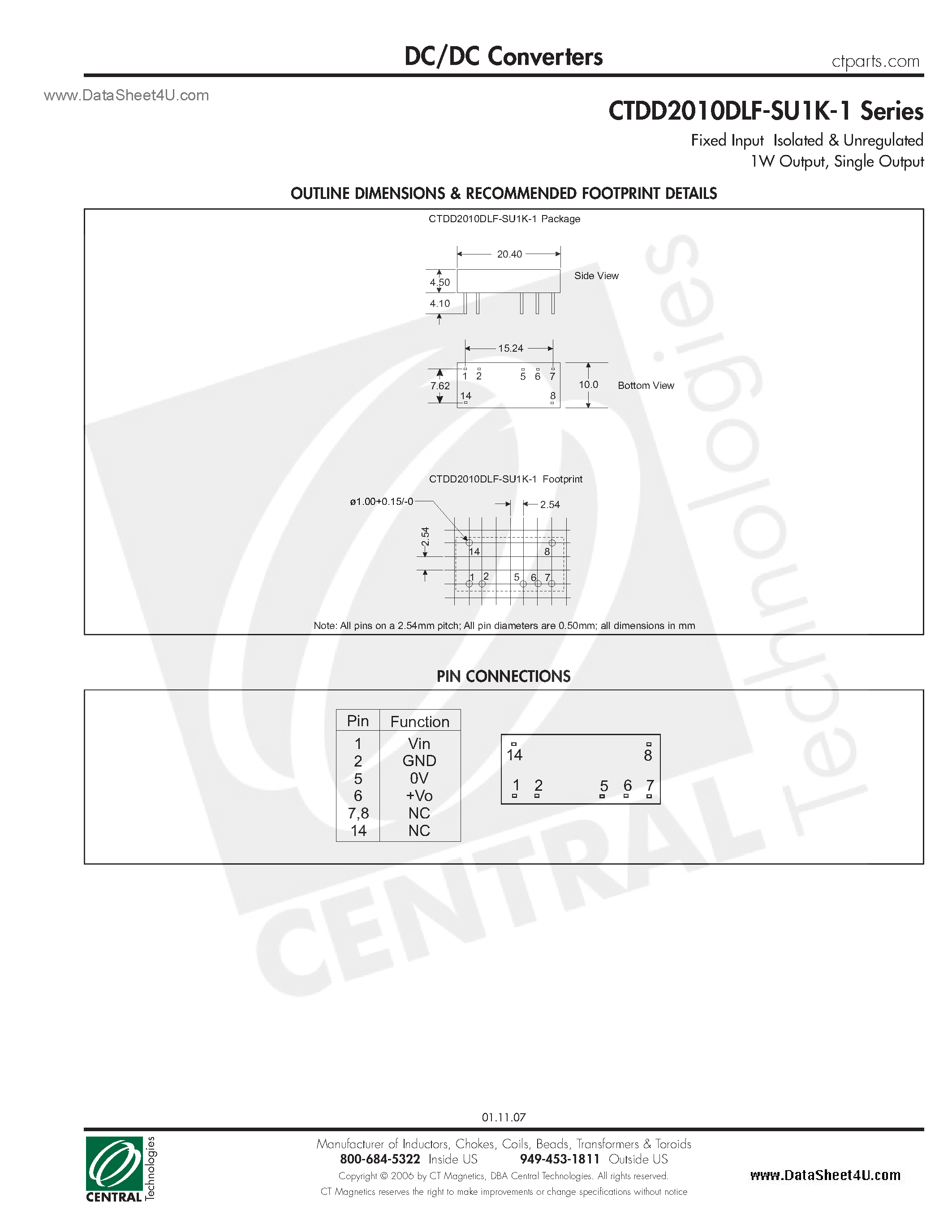 Даташит CTDD2010DLF-SU1K-1 - DC/DC Converters страница 2