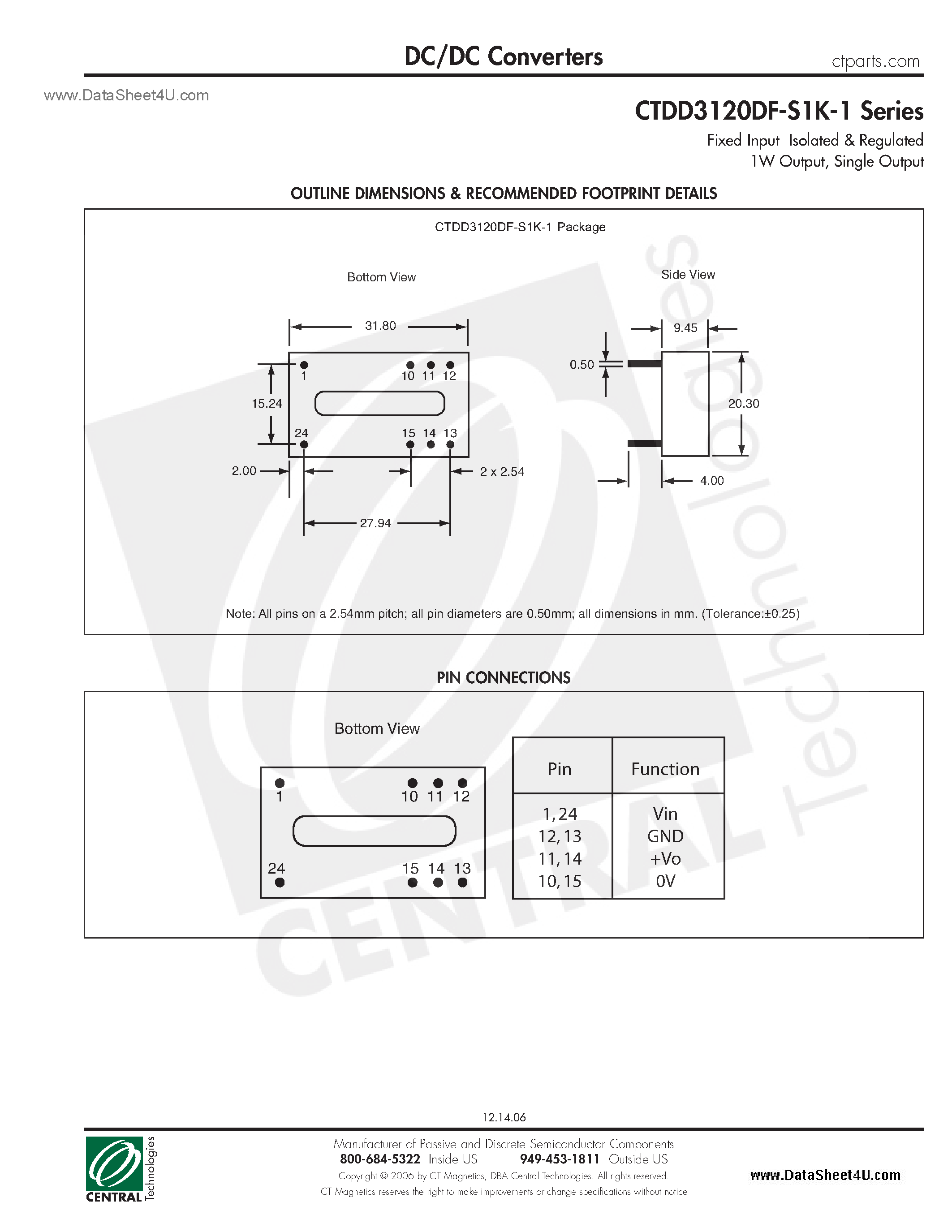 Даташит CTDD3120DF-S1K-1 - DC/DC Converters страница 2