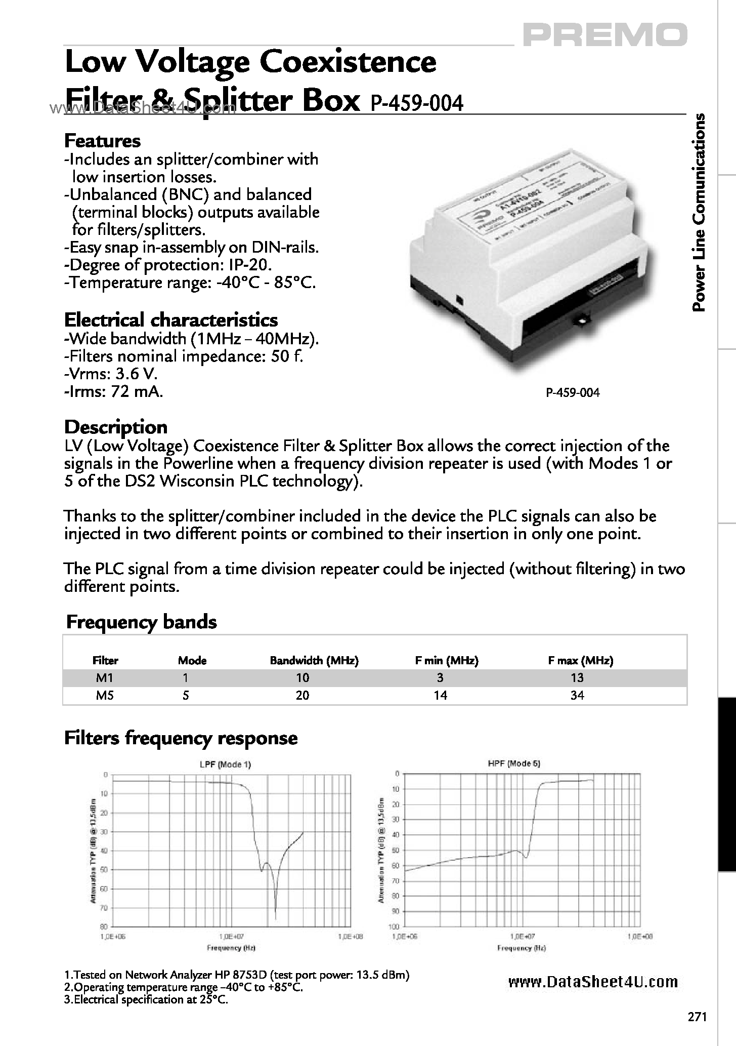 Datasheet P-459-004 - PLC Accessories page 1