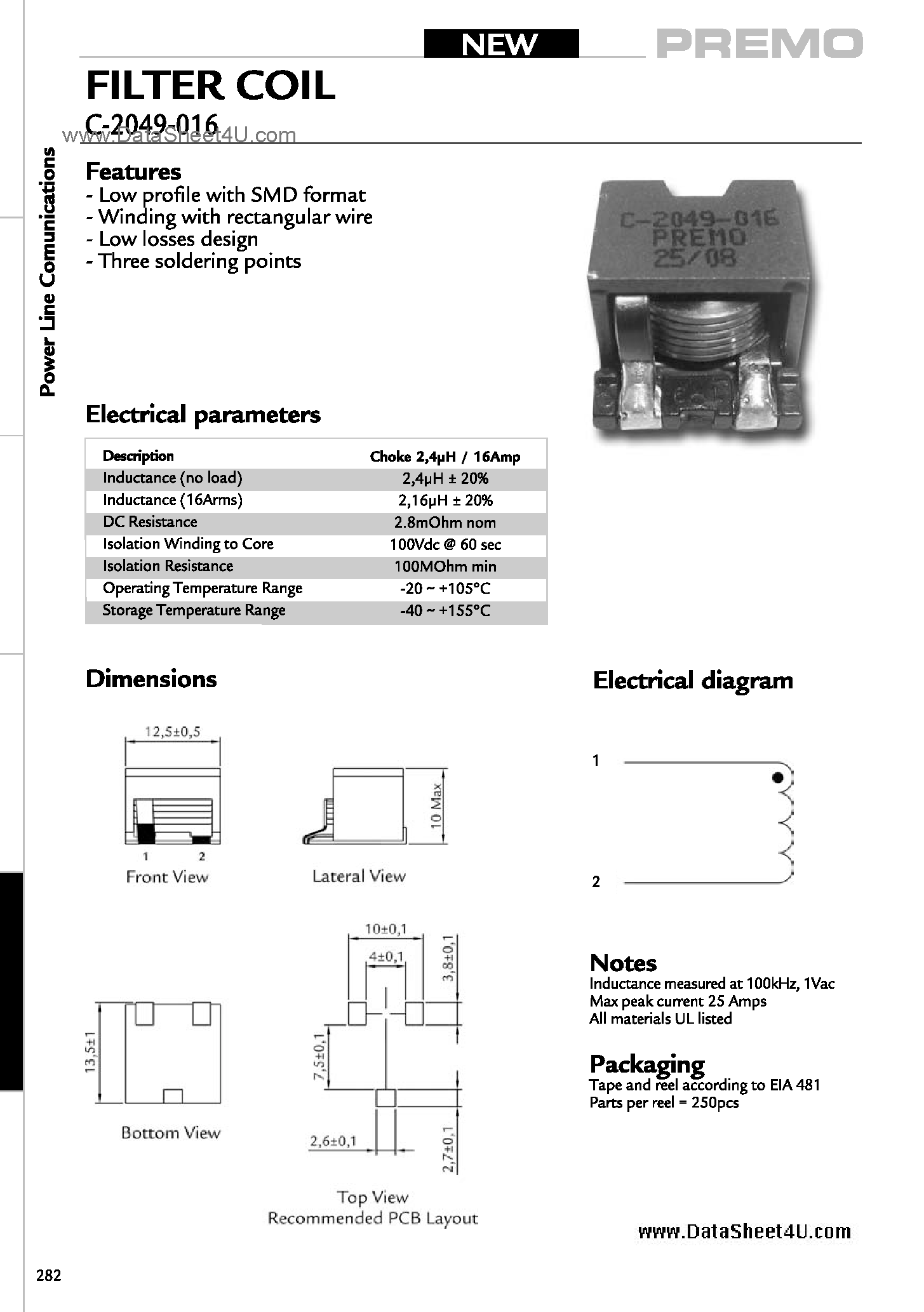 Даташит на микросхему C-2049-016 страница 1 Даташит C-2049-016 - PLC Components страница 1