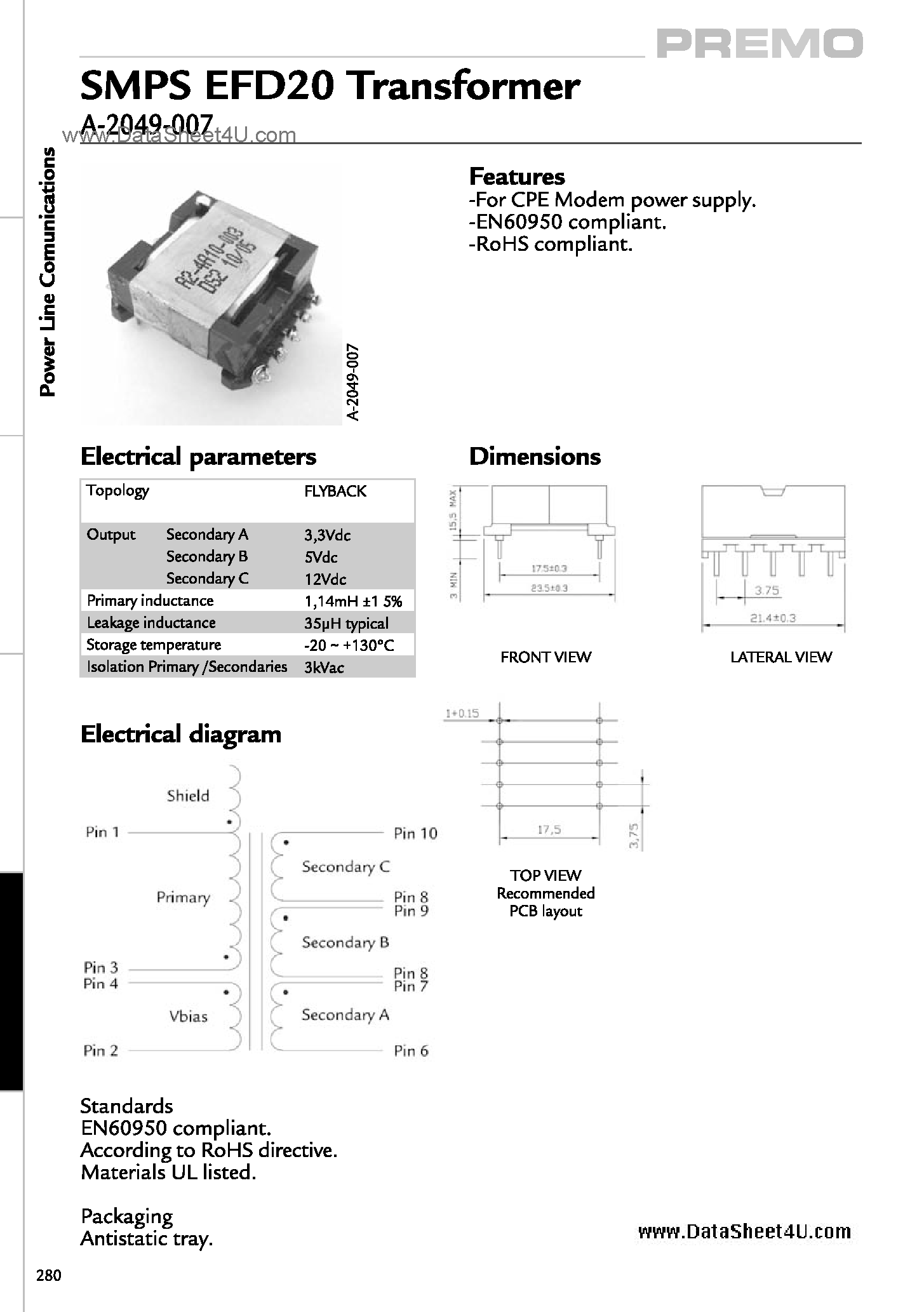 Datasheet A-2049-007 - PLC Components page 1