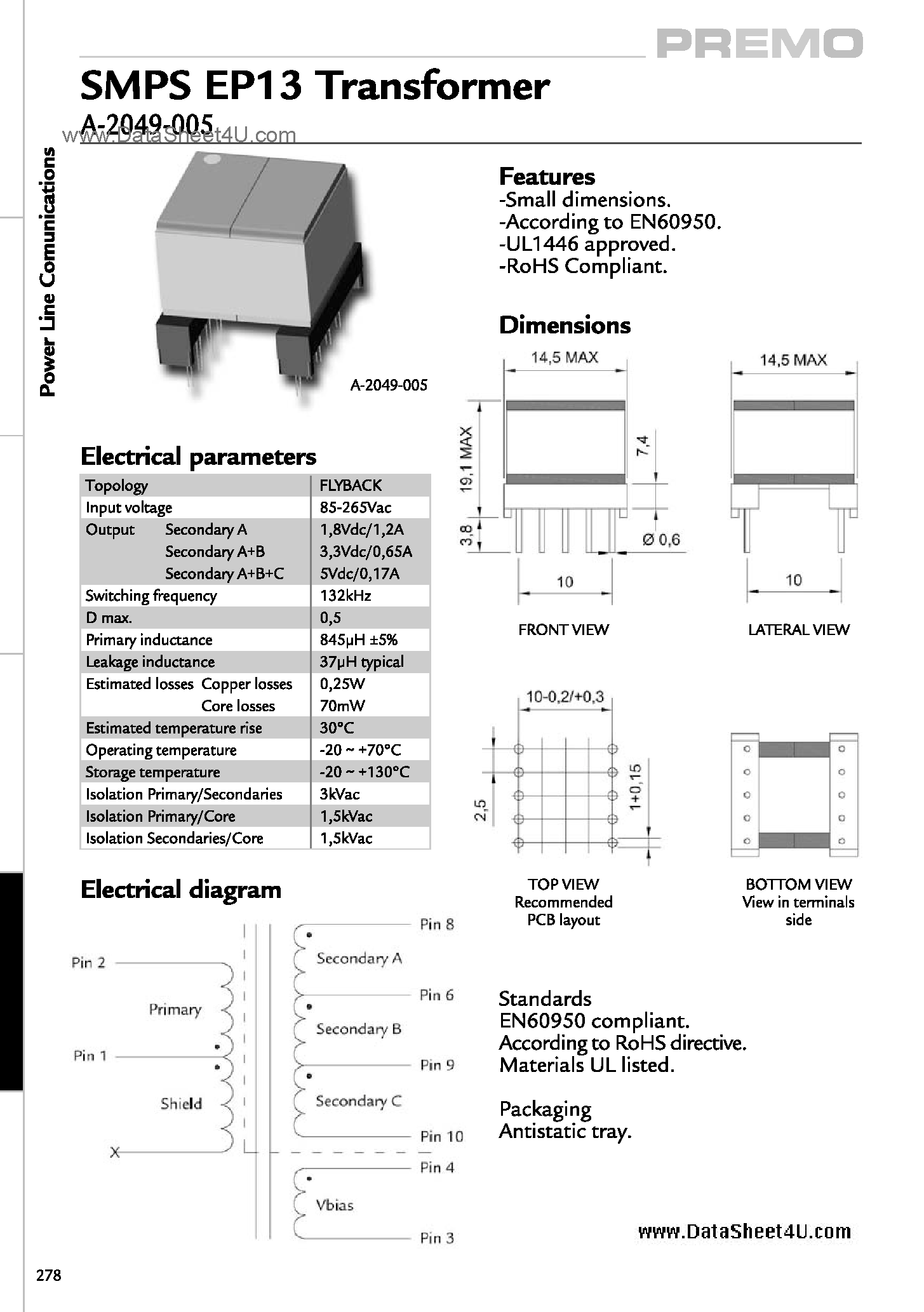 Datasheet A-2049-005 - PLC Components page 1
