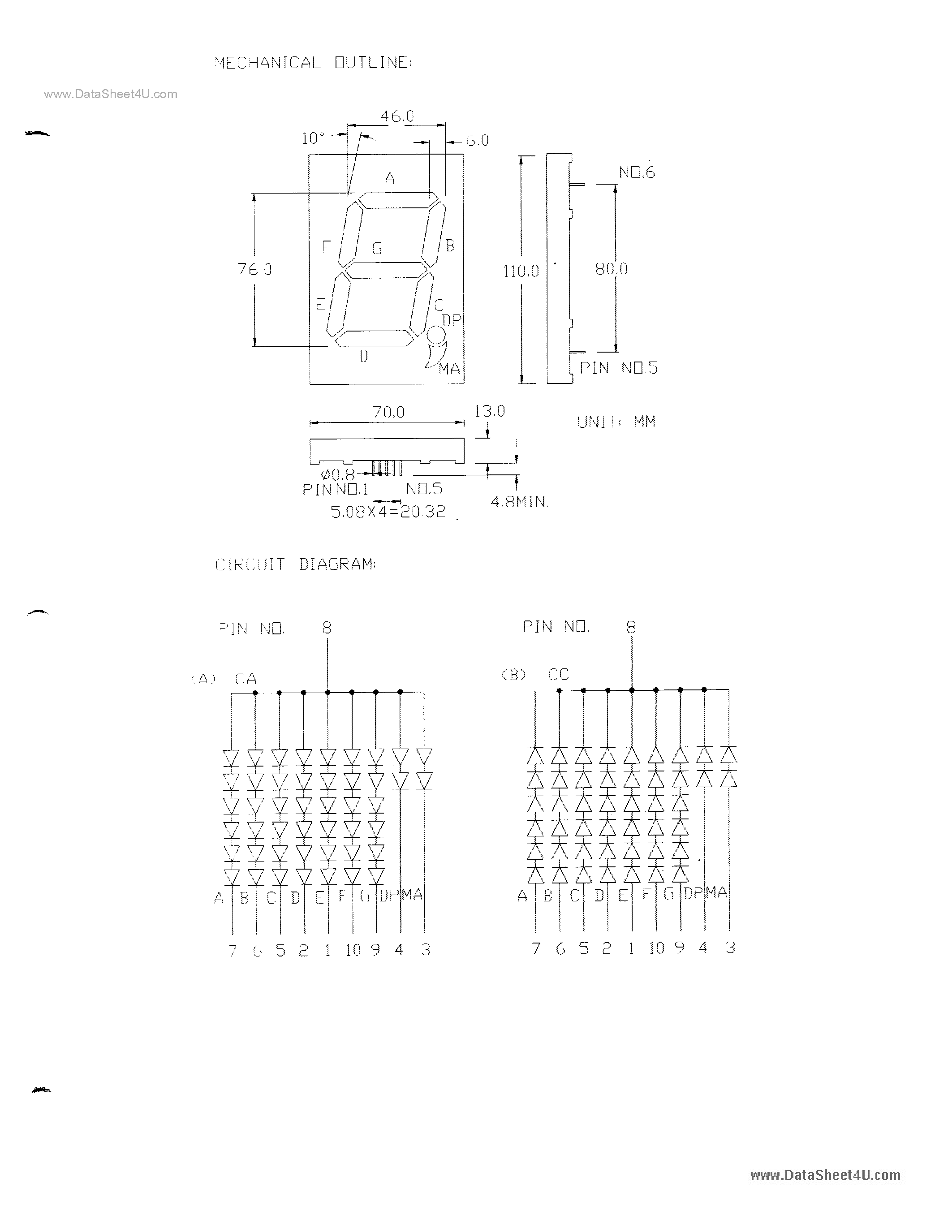 Datasheet MU13001A - 3 SINGLE DIGIT NUMBERIC DISPLAYS page 2