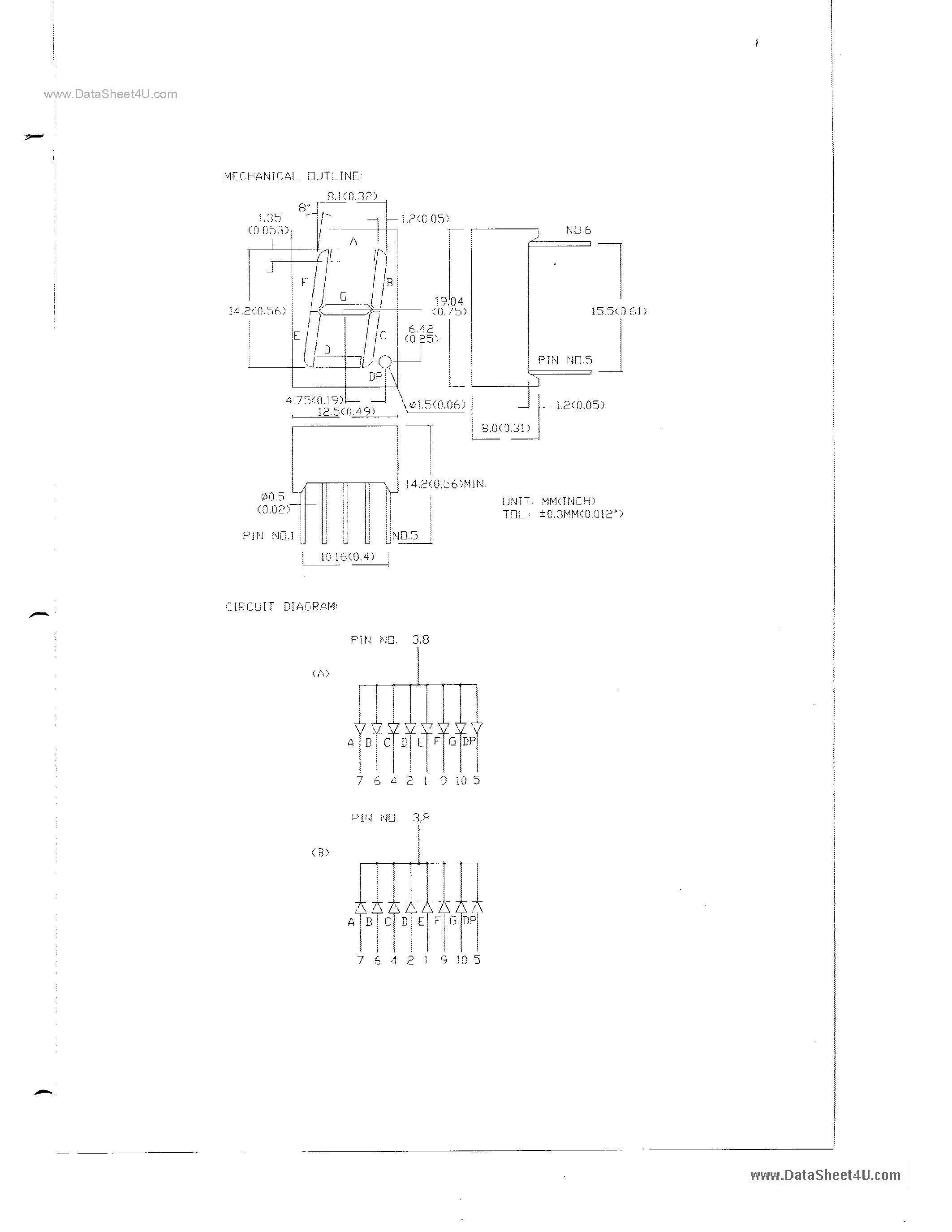 Datasheet MU156A - 0.56 SINGLE DIGIT NUMERIC DISPLAY page 2