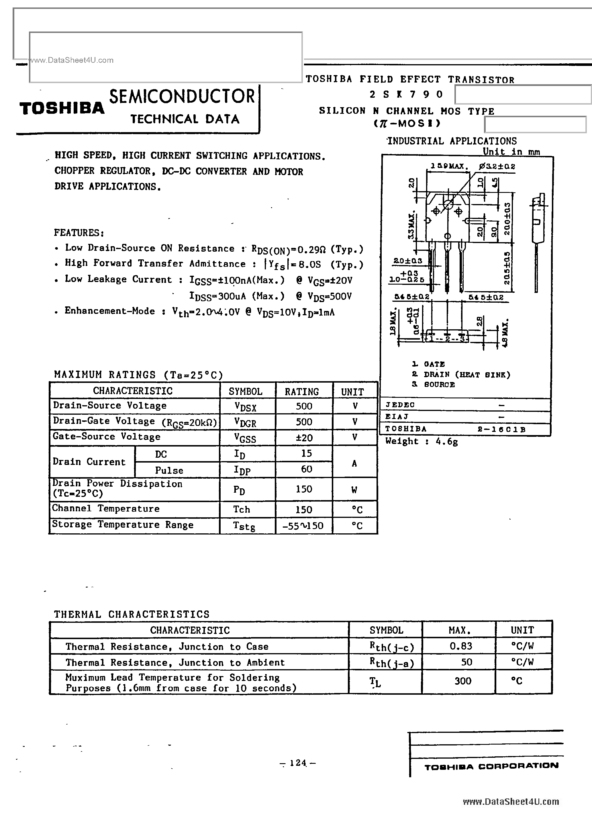 Datasheet 2SK790 page 1 Datasheet 2SK790 - TRANSISTOR page 1