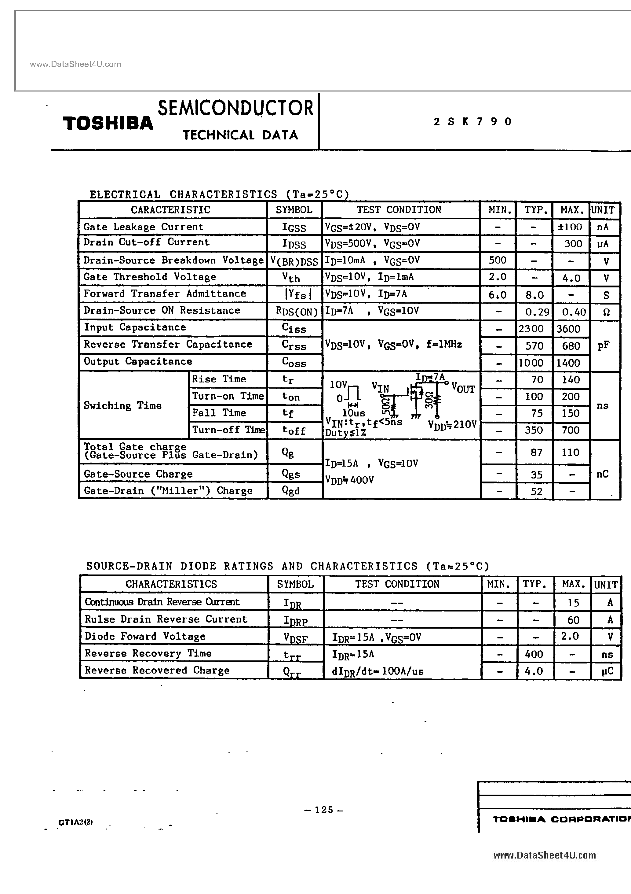 Datasheet 2SK790 page 2 Datasheet 2SK790 - TRANSISTOR page 2