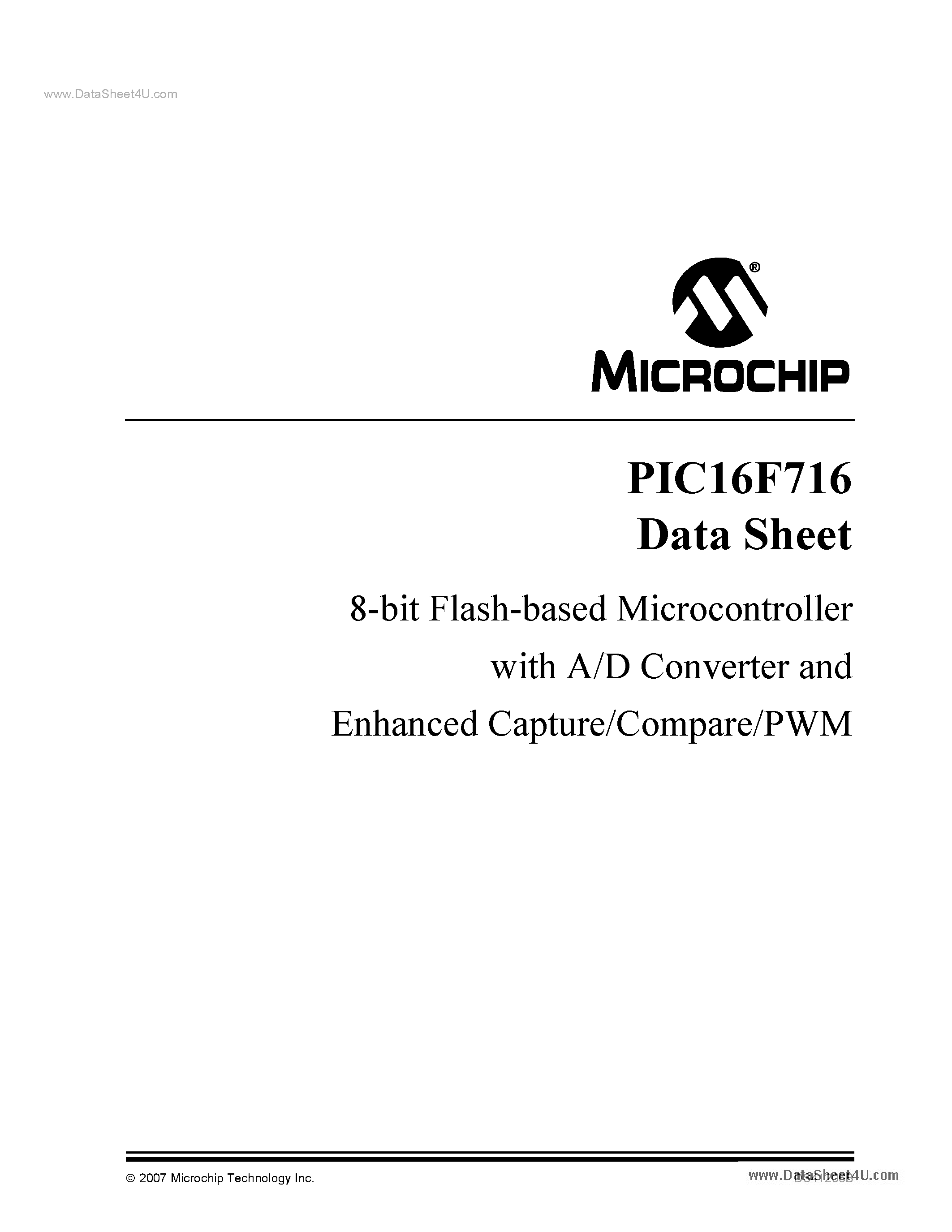 Даташит PIC16F16 - 8-bit Flash-based Microcontroller страница 1