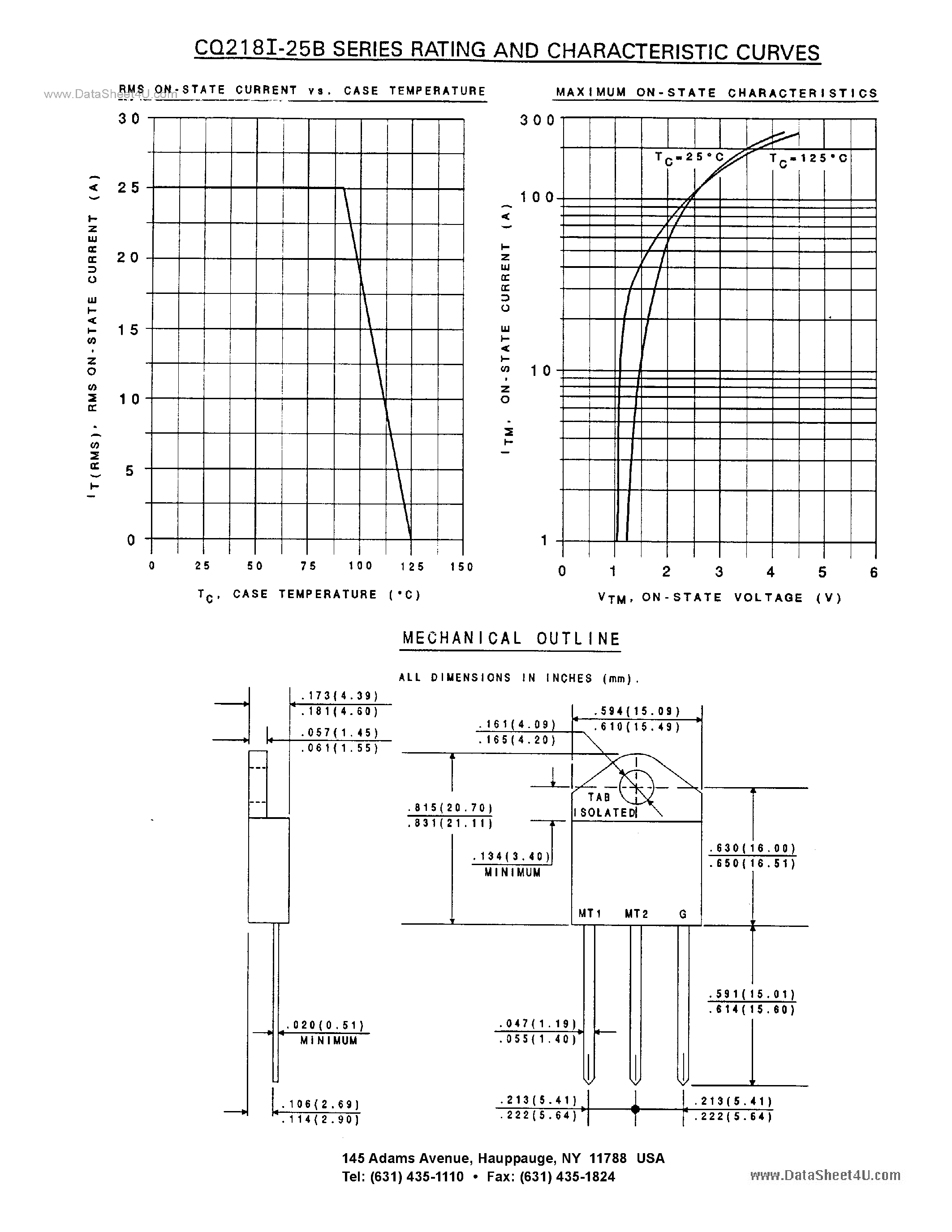 Datasheet CQ218I-25 - ISOLATED TAB TRIAC page 2
