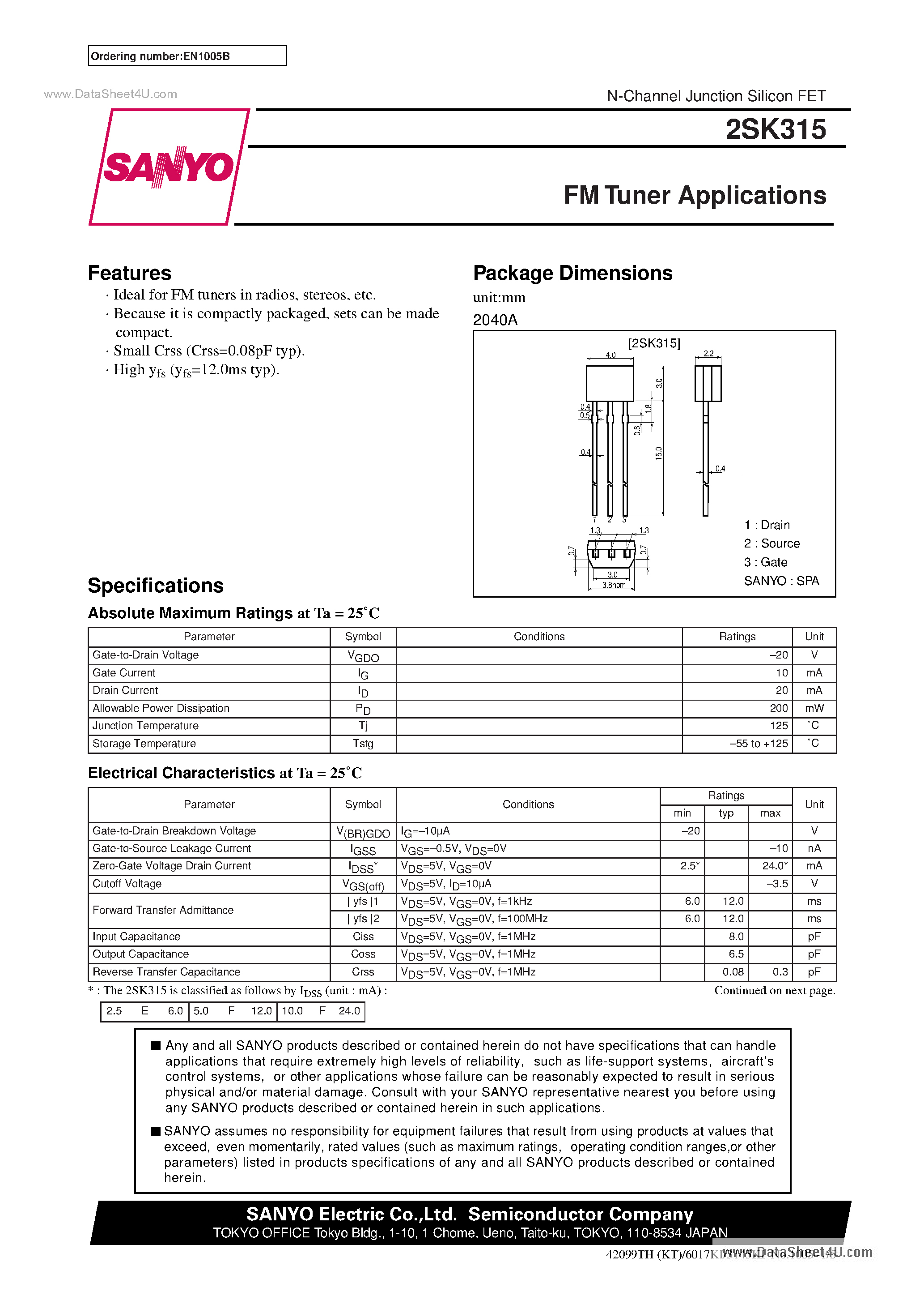 Даташит на микросхему K315 страница 1 Даташит K315 - Search -----> 2SK315 страница 1