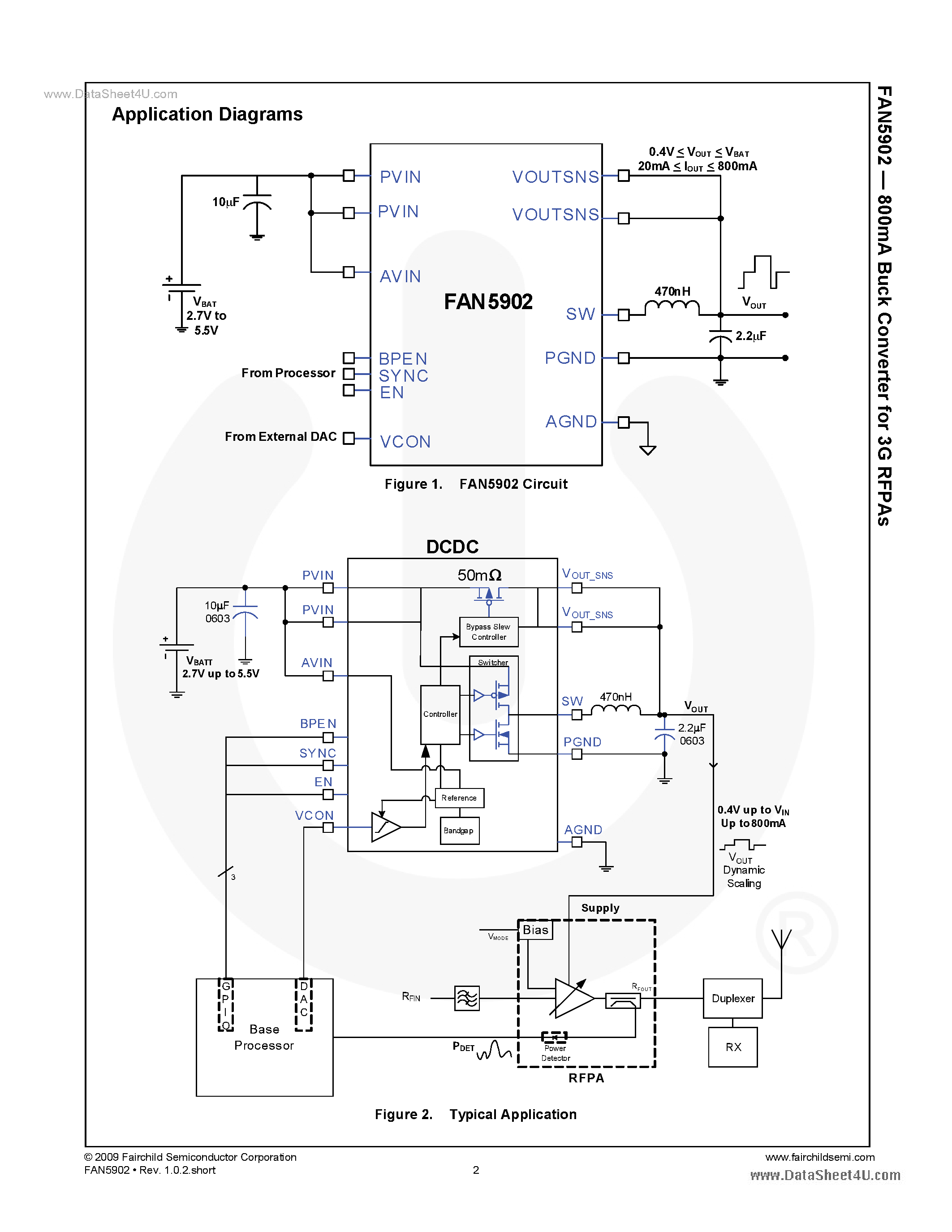 Даташит FAN5902 - 800mA Buck Converter страница 2