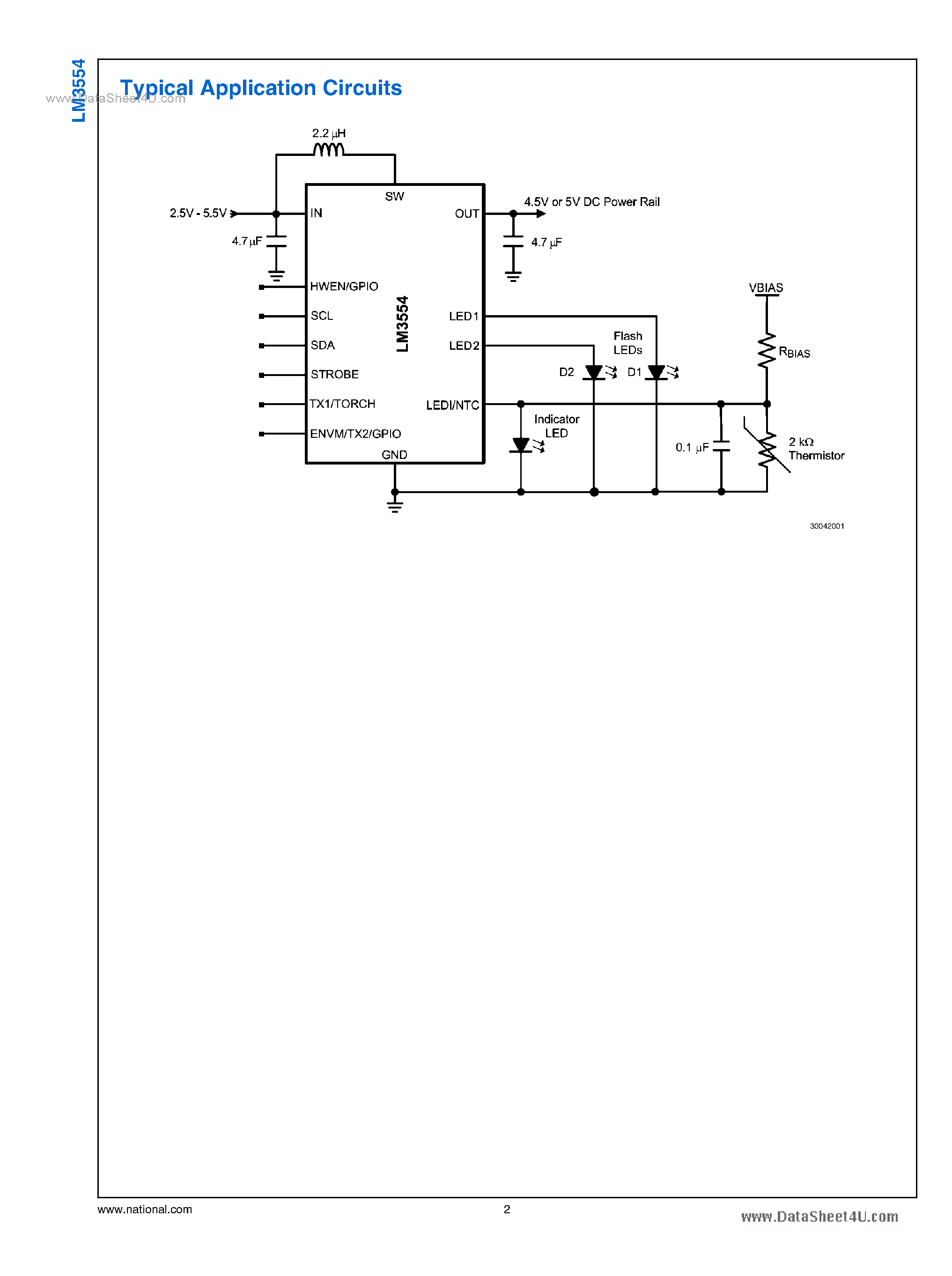 Datasheet LM3554 - 1.2A Dual Flash LED Driver System page 2