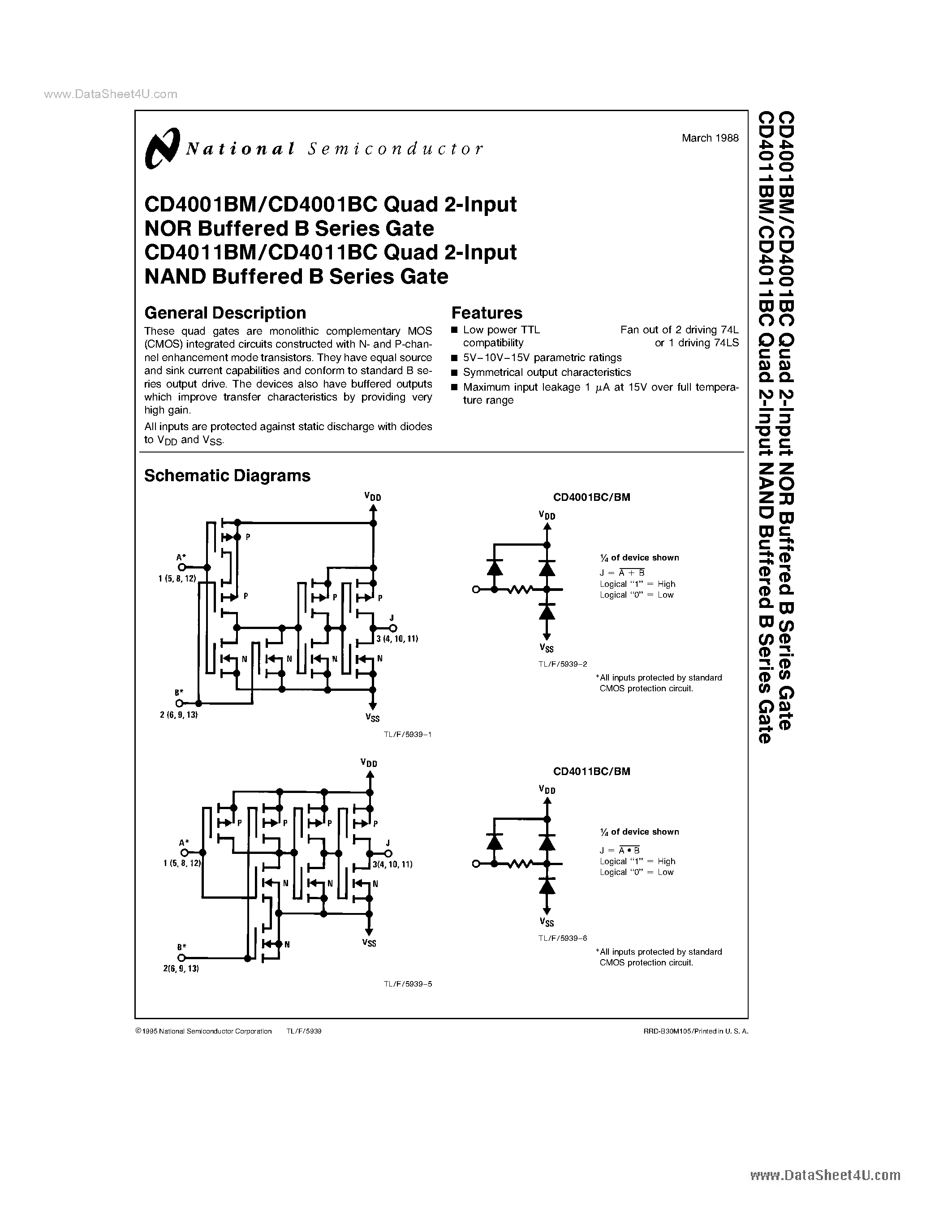 Даташит D4001BC - Search -----> CD4001BC страница 1