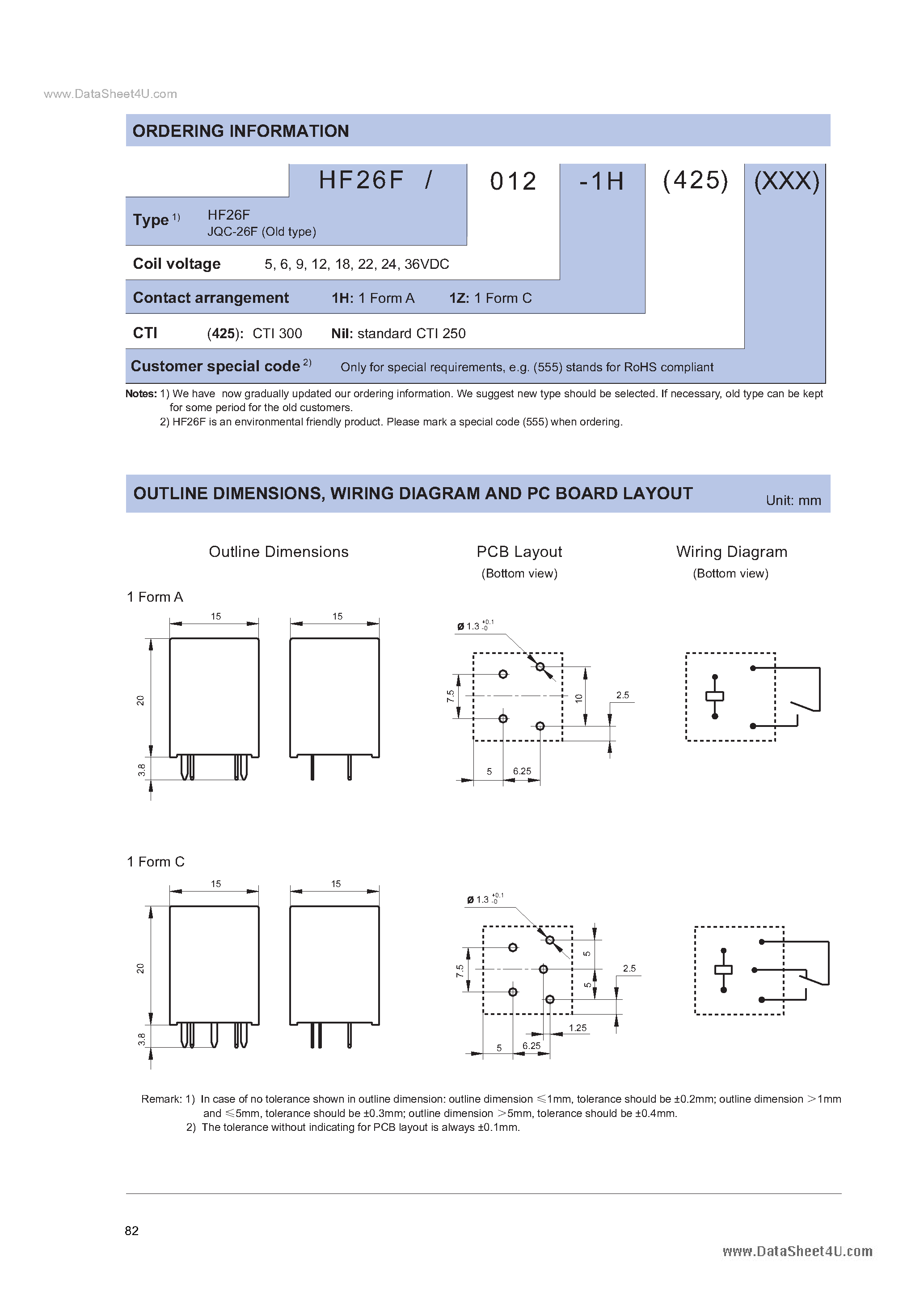 Даташит HF26F - SUBMINIATURE HIGH POWER RELAY страница 2