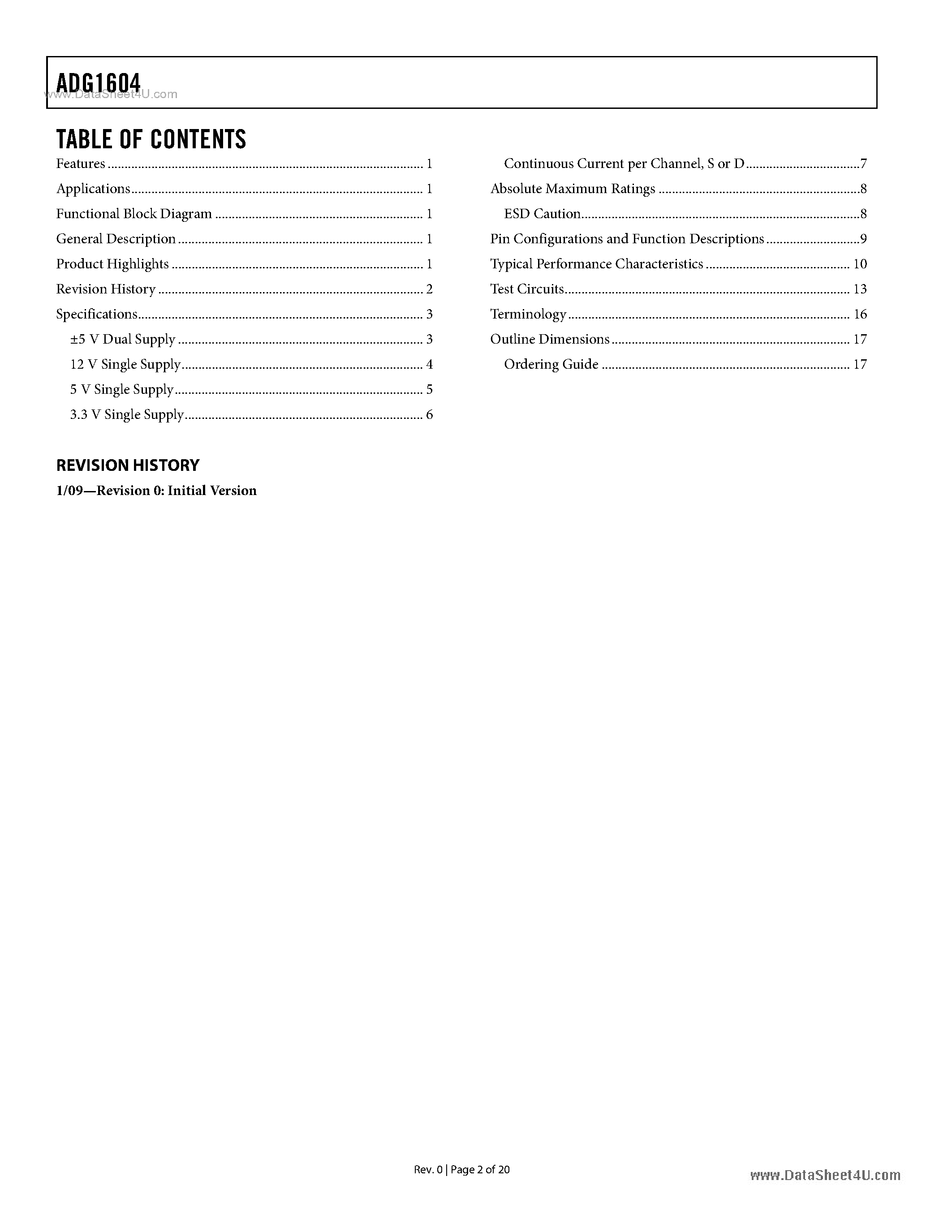 Datasheet ADG1604 - Resistance page 2