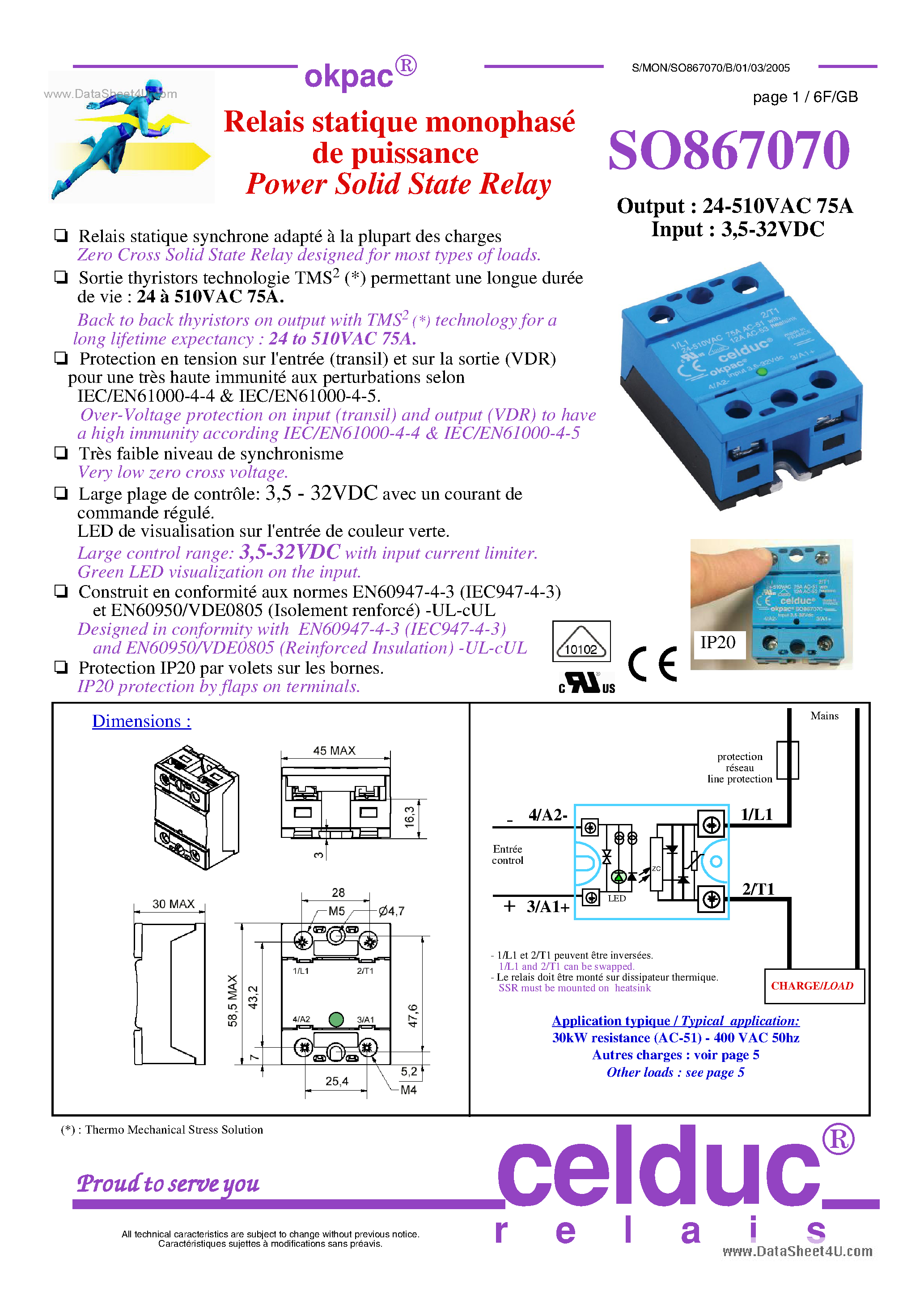 Datasheet SO867070 - Power Solid State Relay page 1