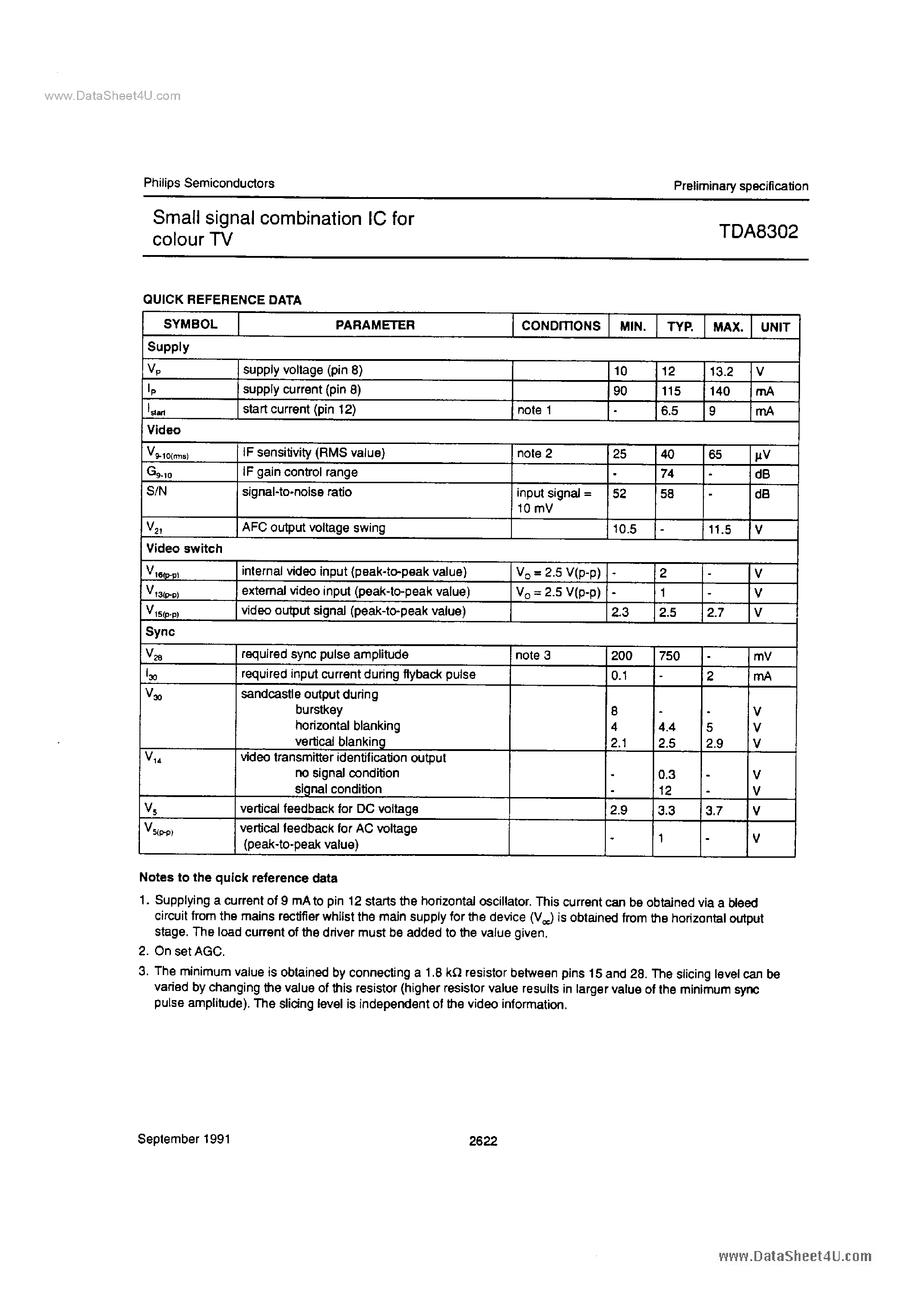 Datasheet TDA8302 - SMALL SIGNAL COMBINATION IC page 2