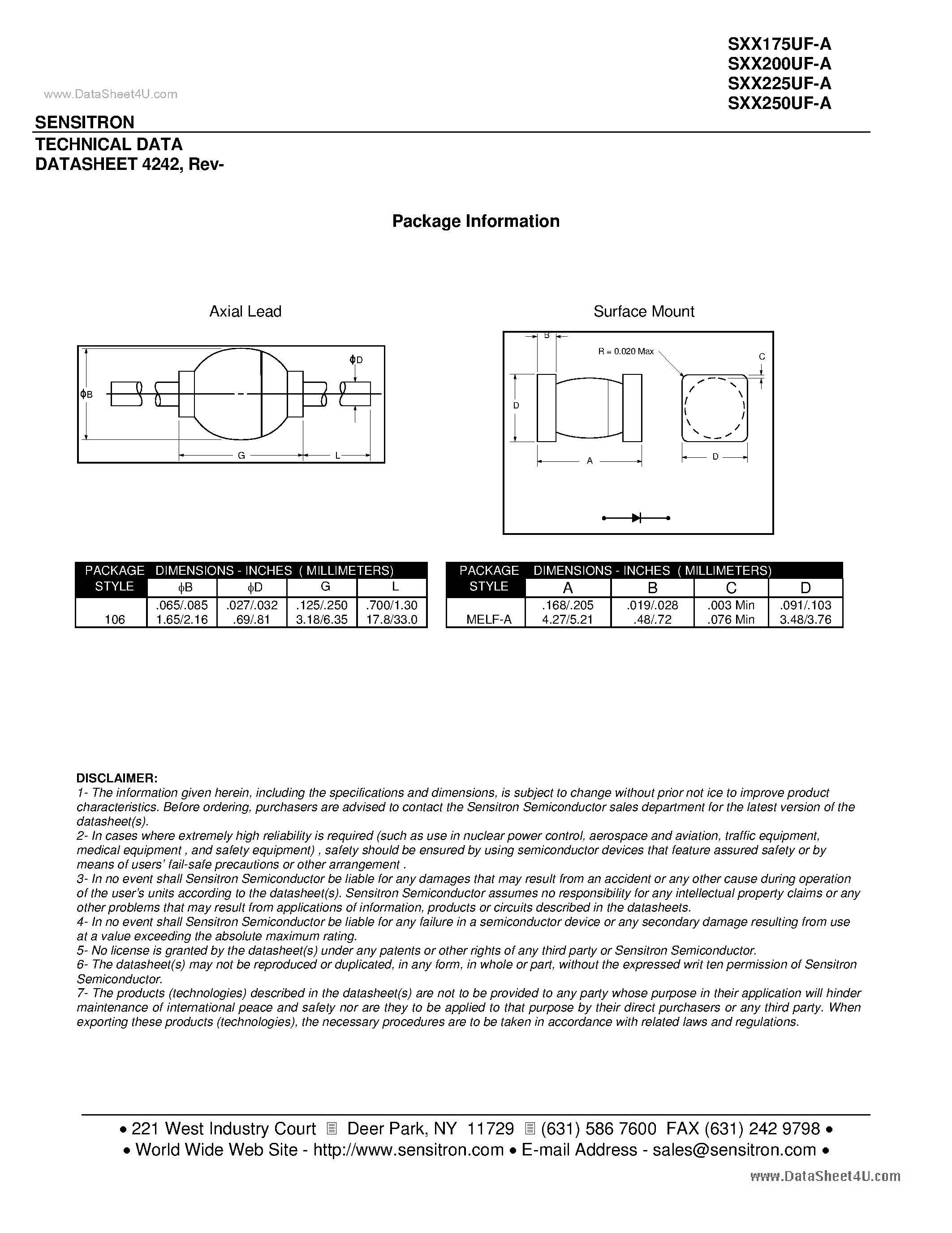 Datasheet SAL175UF-A - HERMETIC ULTRAFAST DIODE page 2