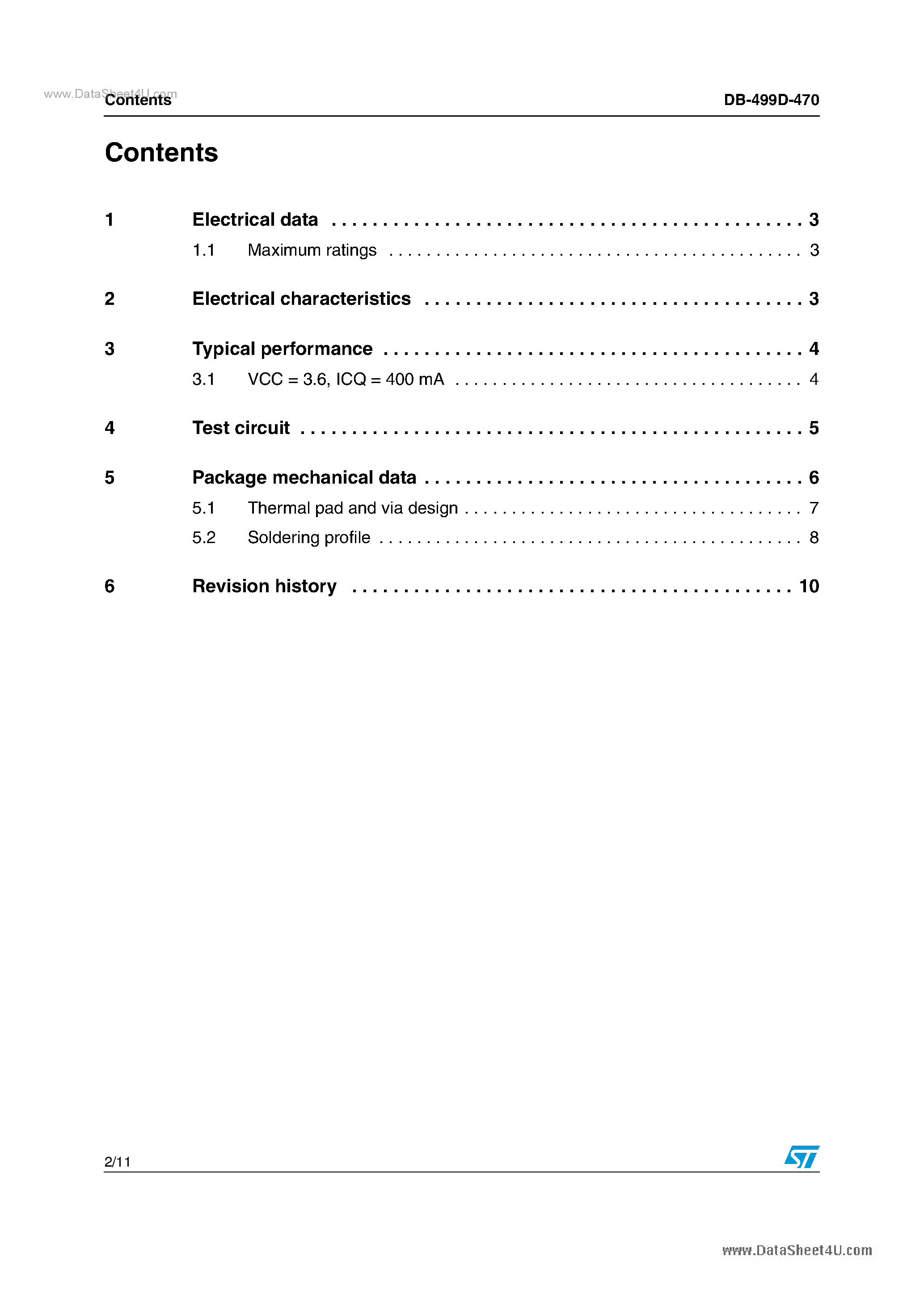Datasheet DB-499D-470 page 2 Datasheet DB-499D-470 - RF power amplifier using 1 x START499D NPN RF silicon transistor page 2