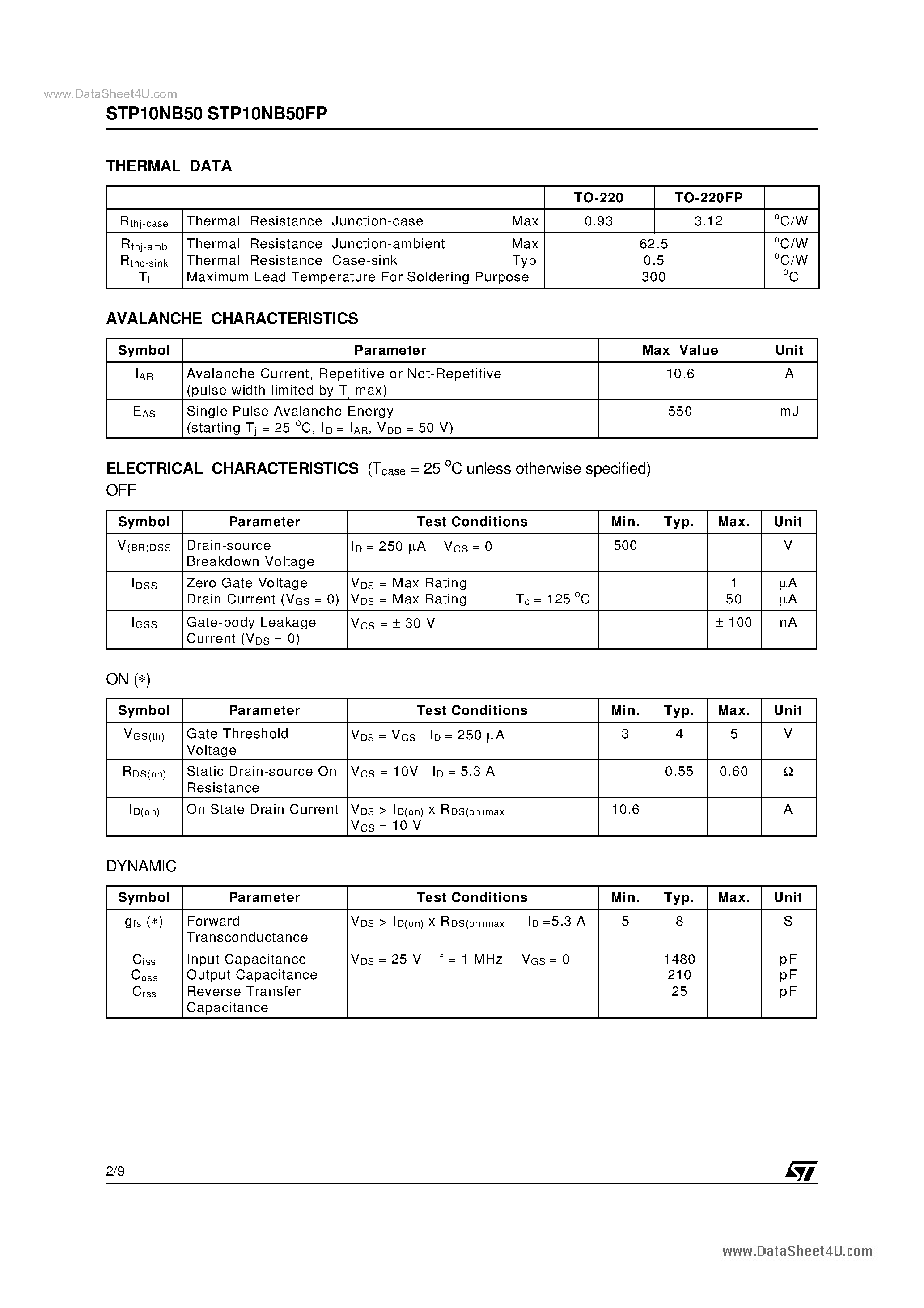 Даташит на микросхему P10NB50FP страница 2 Даташит P10NB50FP - Search -----> STP10NB50FP страница 2